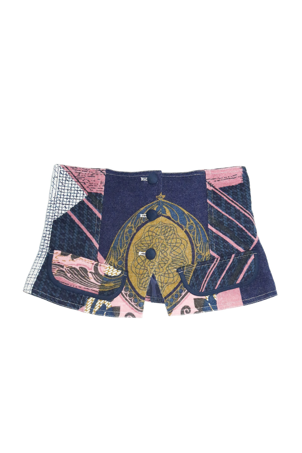 pam & arch london underbust corset belt navy/pink.