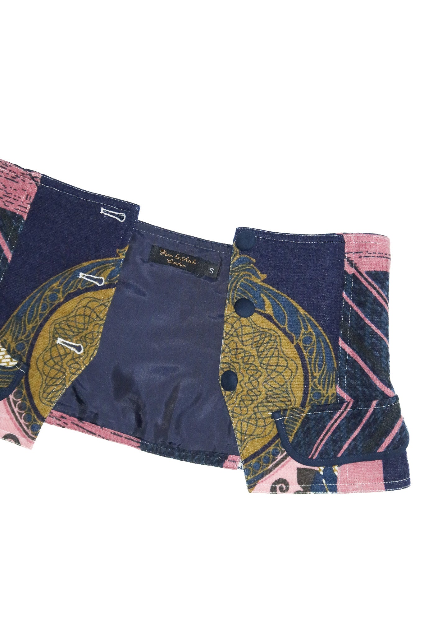 pam & arch london underbust corset belt navy/pink.