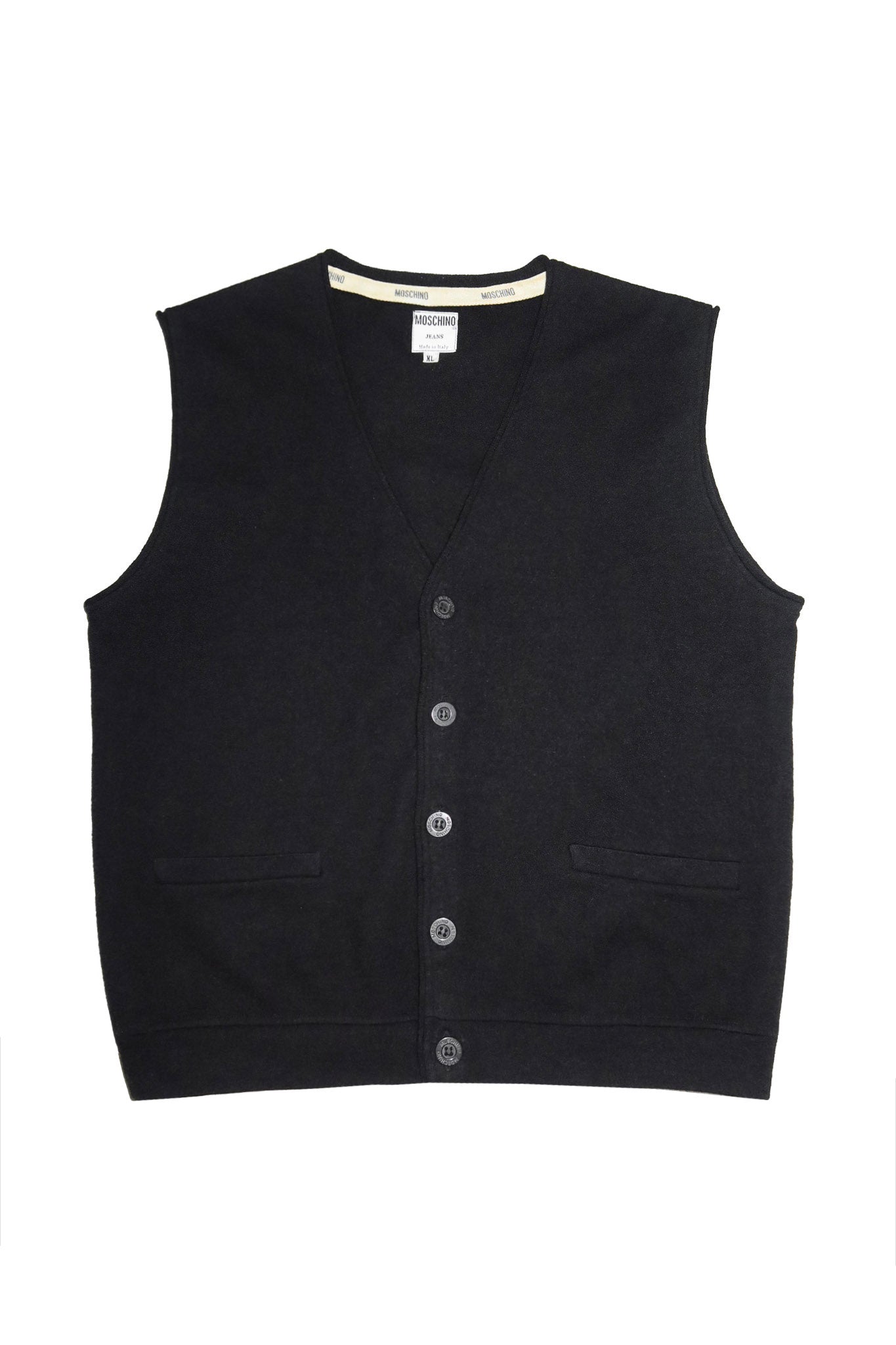 1990’s moschino jeans wool knit vest black.