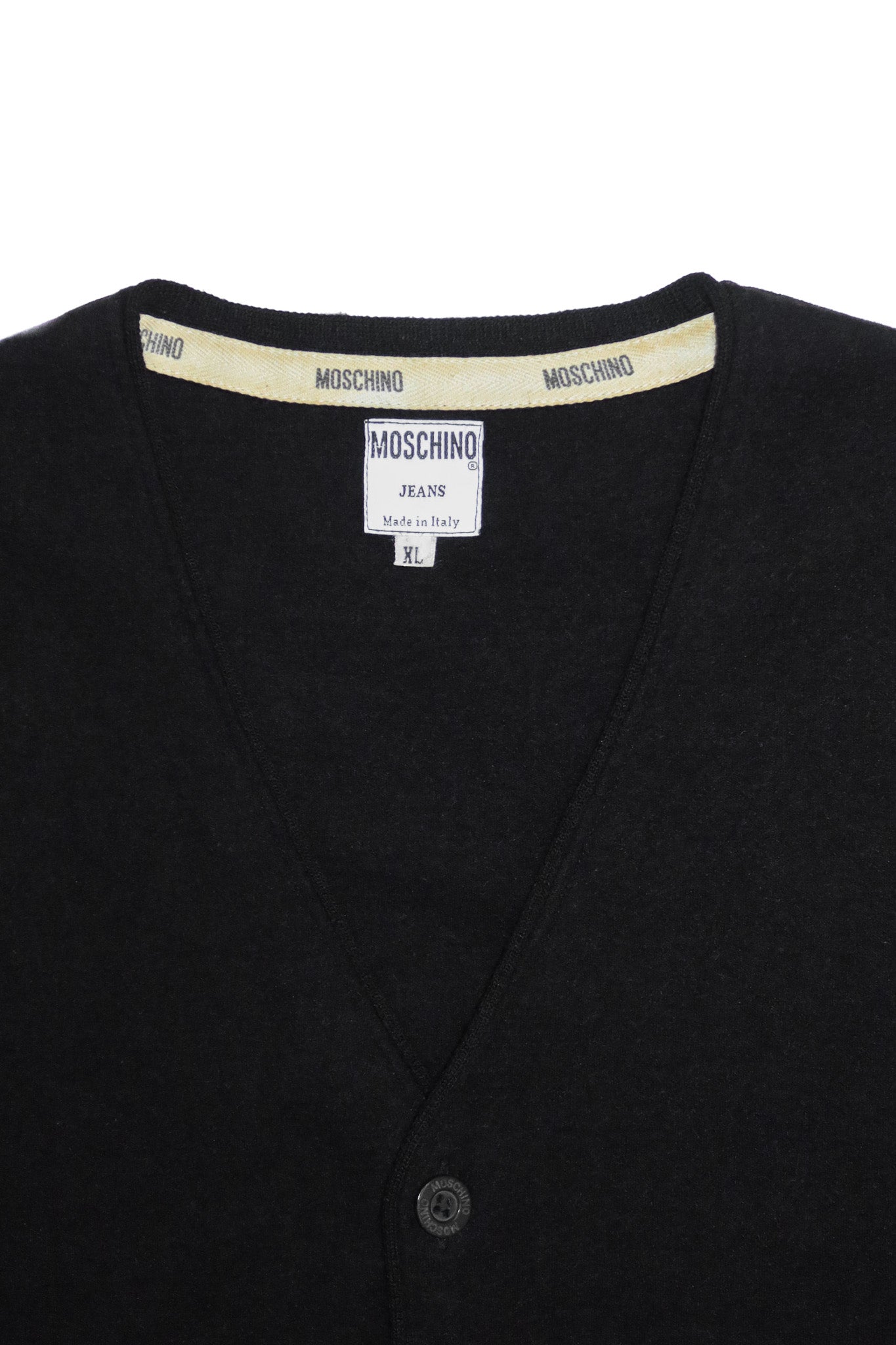 1990’s moschino jeans wool knit vest black.
