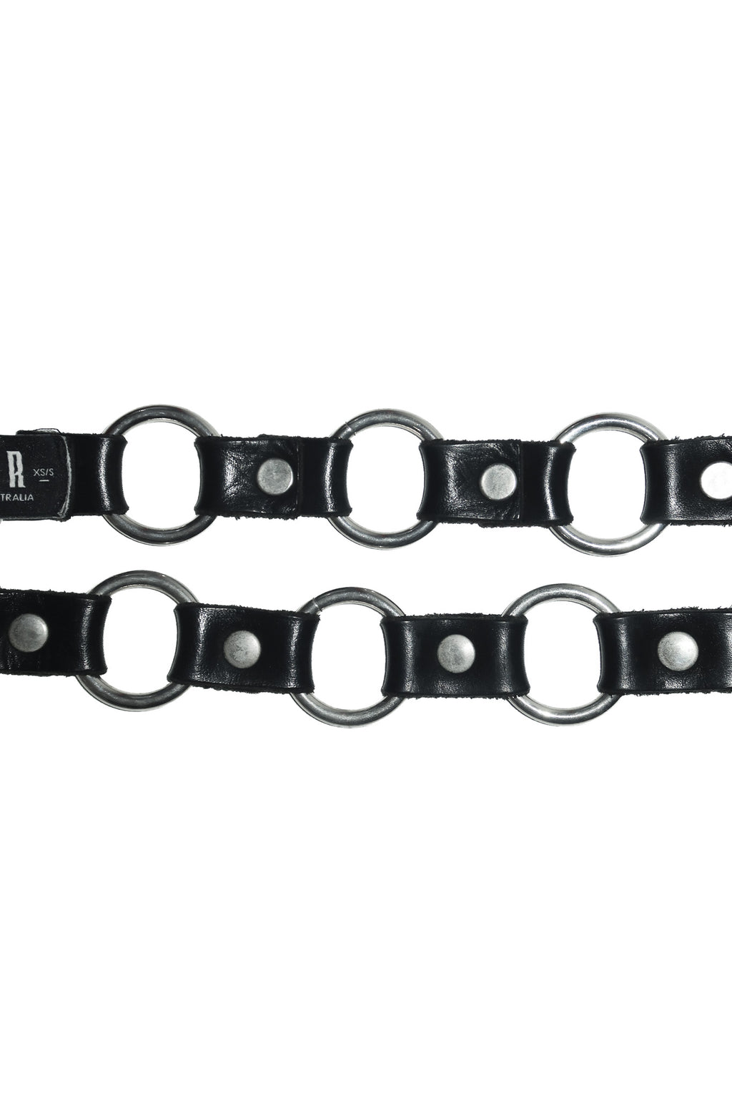 2000's the lair leather ring belt black.