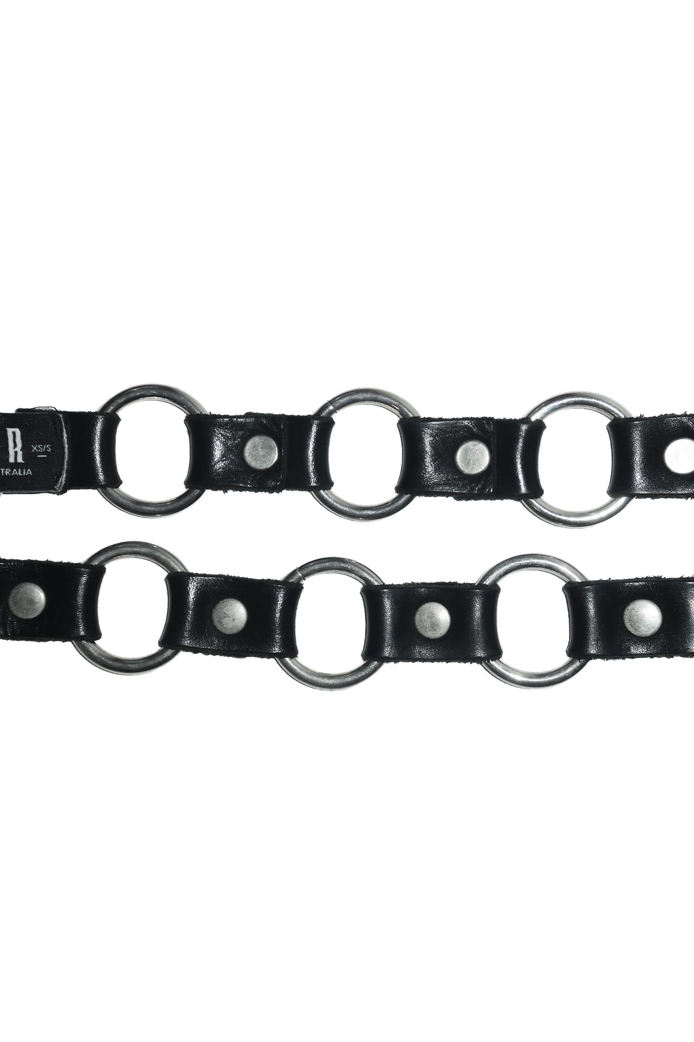 2000's the lair leather ring belt black.
