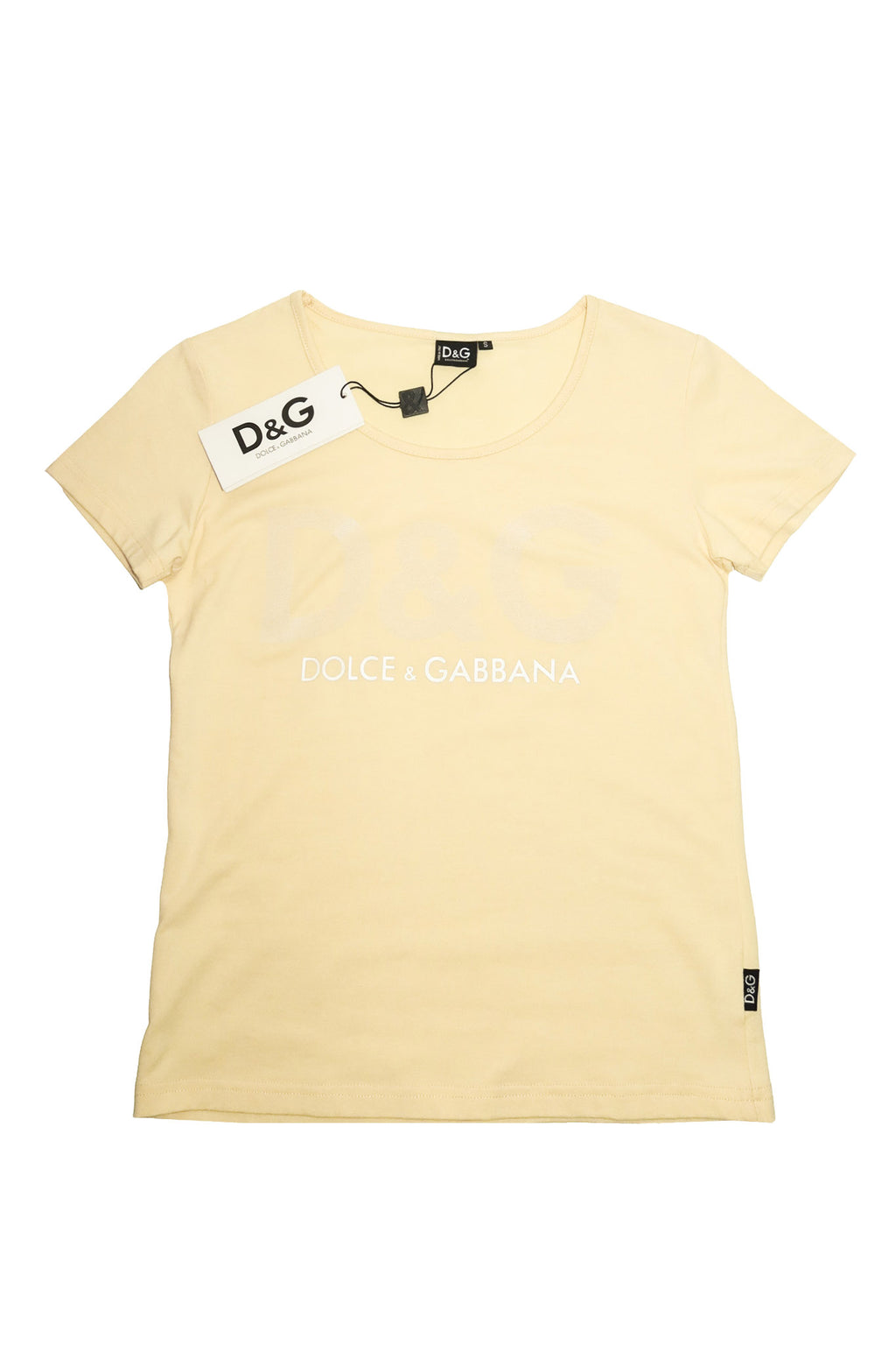 2000's deadstock dolce & gabbana logo tee yellow.