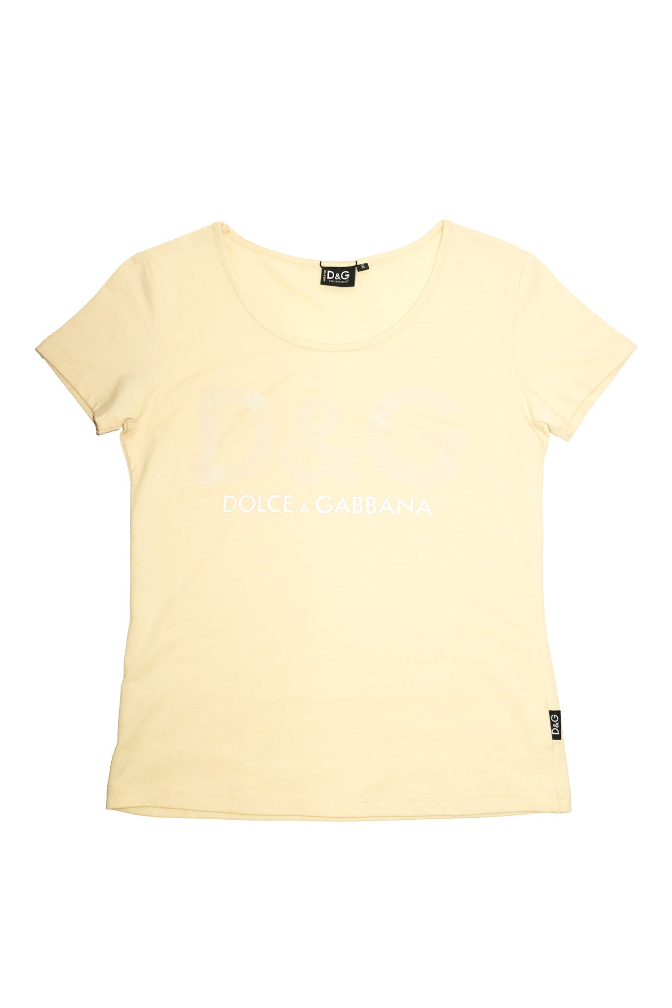 2000's deadstock dolce & gabbana logo tee yellow.