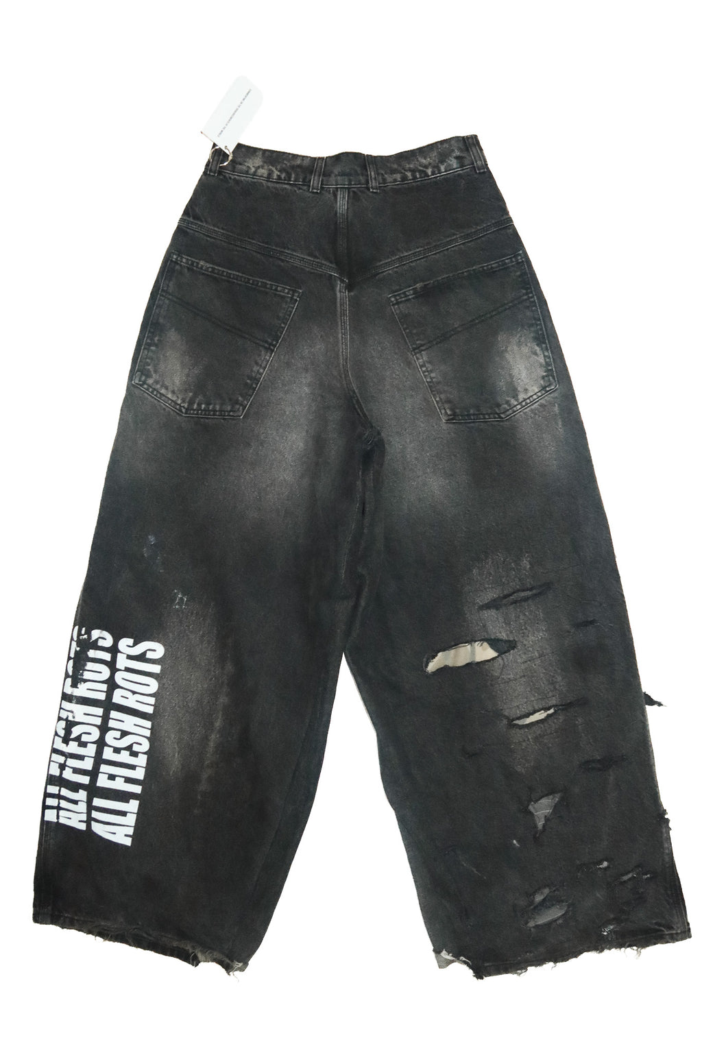 no consensus distressed ‘all flesh rots’ jeans black.