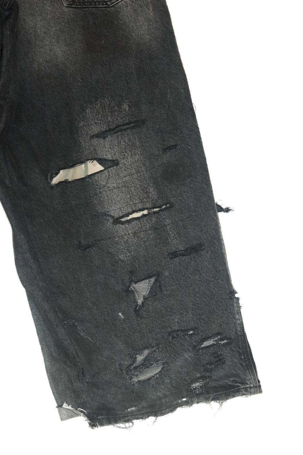no consensus distressed ‘all flesh rots’ jeans black.
