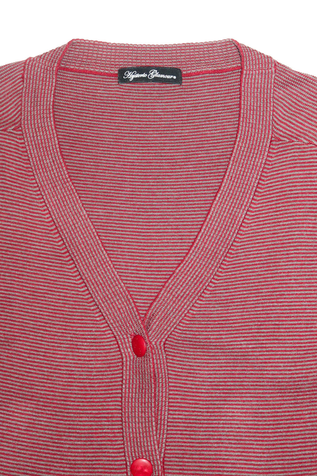2000's hysteric glamour scorpion striped cardigan red/grey.
