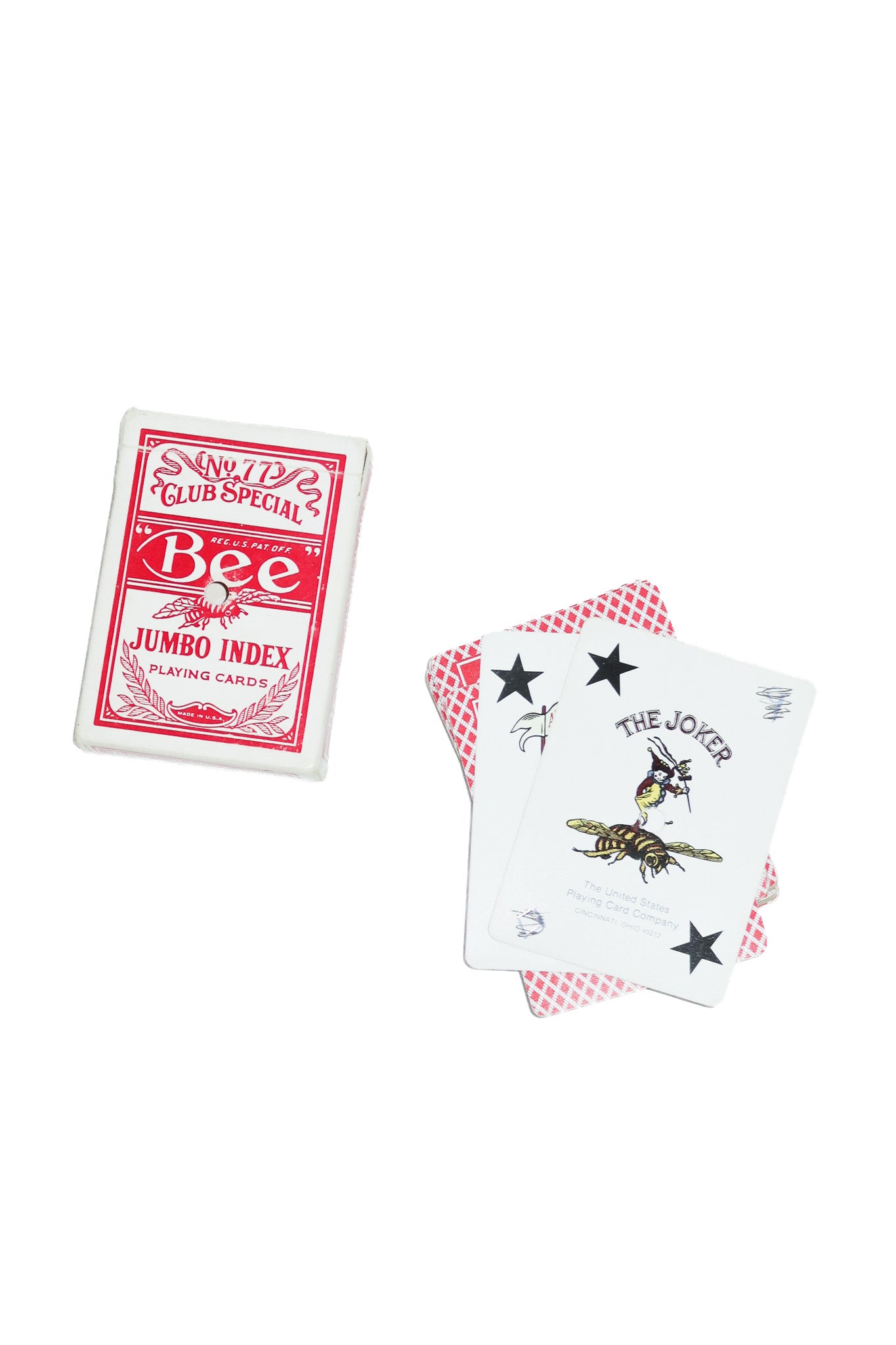 vintage adelaide casino bee no. 77 jumbo index playing cards red & white.