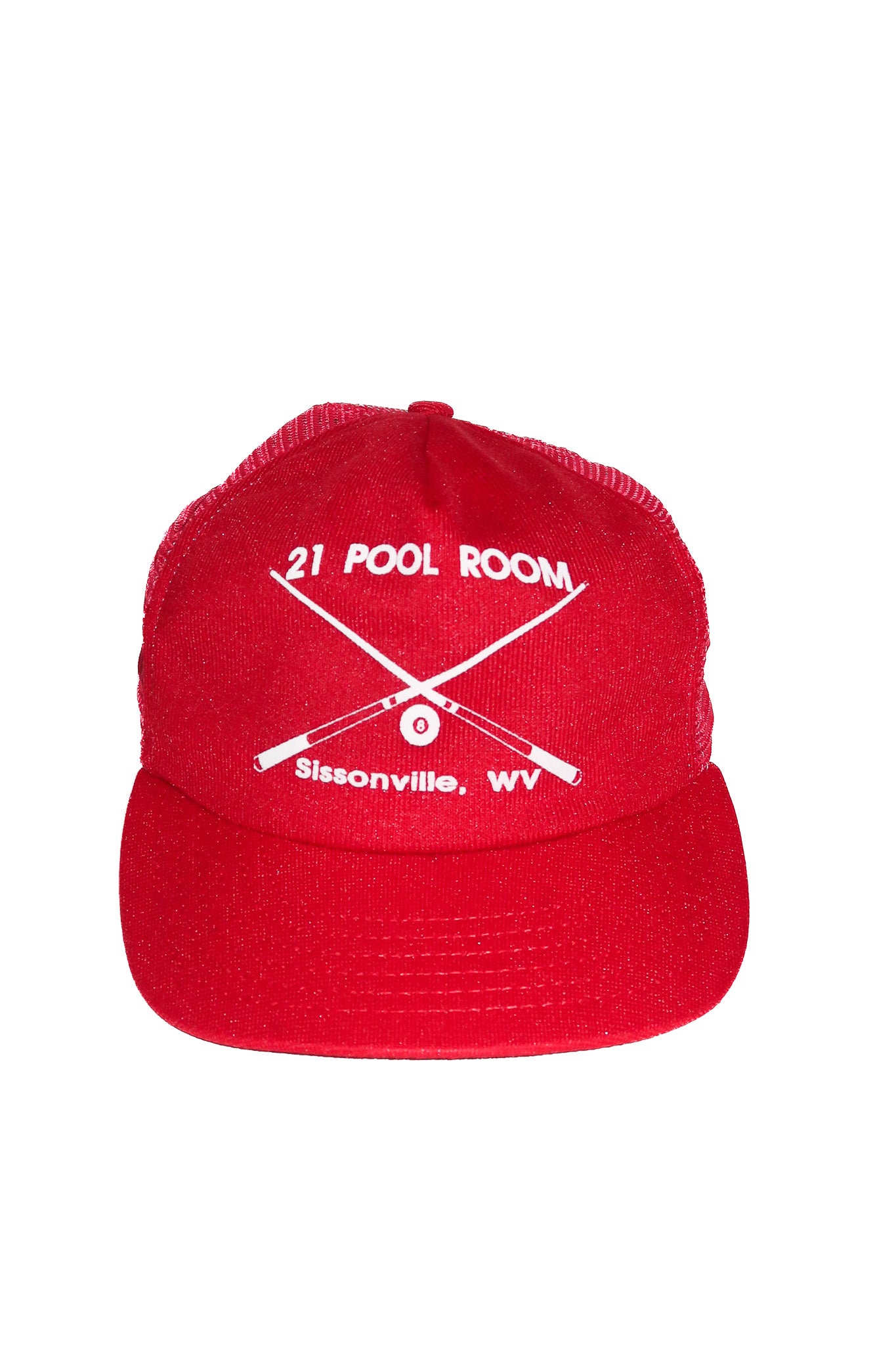1980’s 21 pool room sissonville trucker cap red.