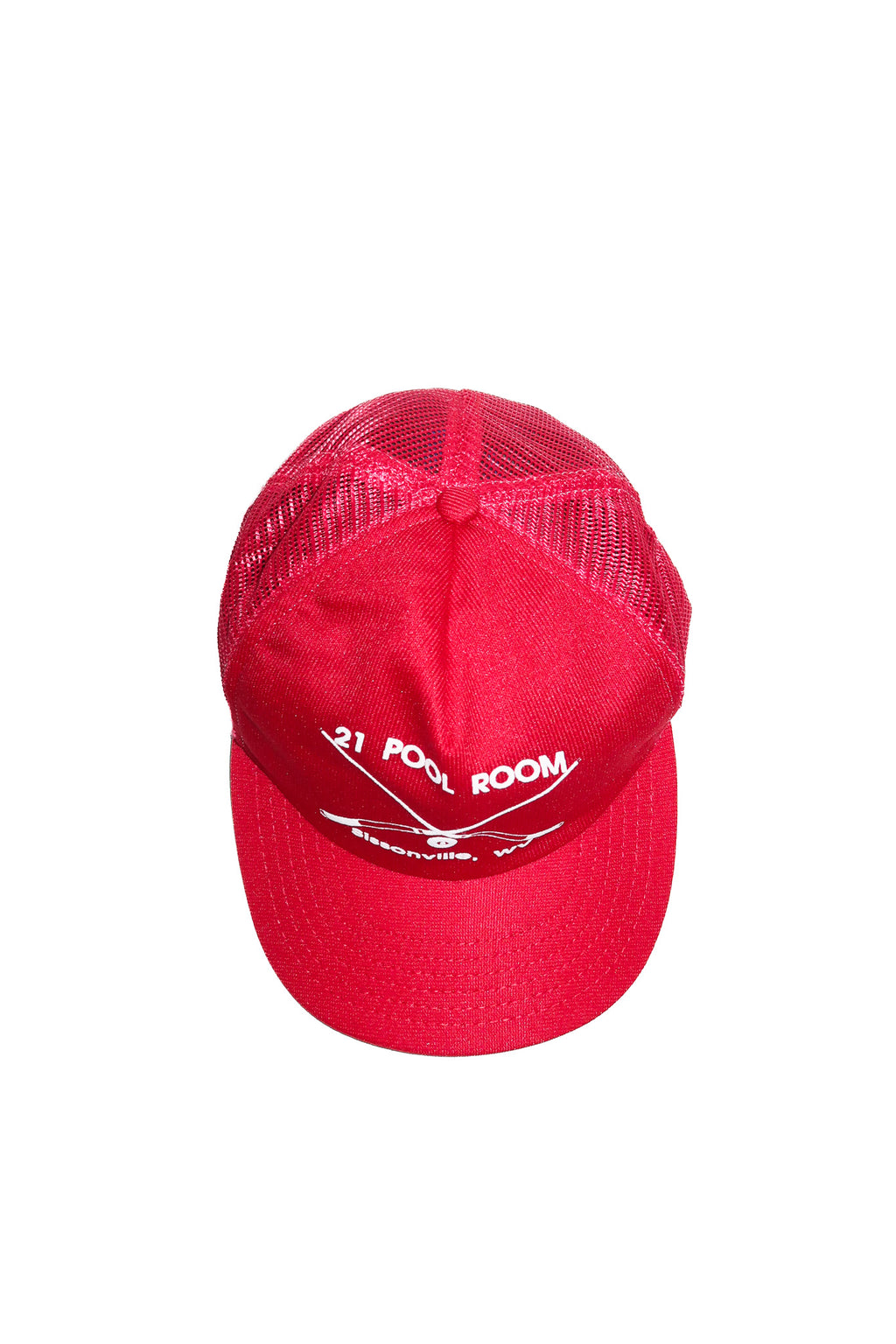1980’s 21 pool room sissonville trucker cap red.
