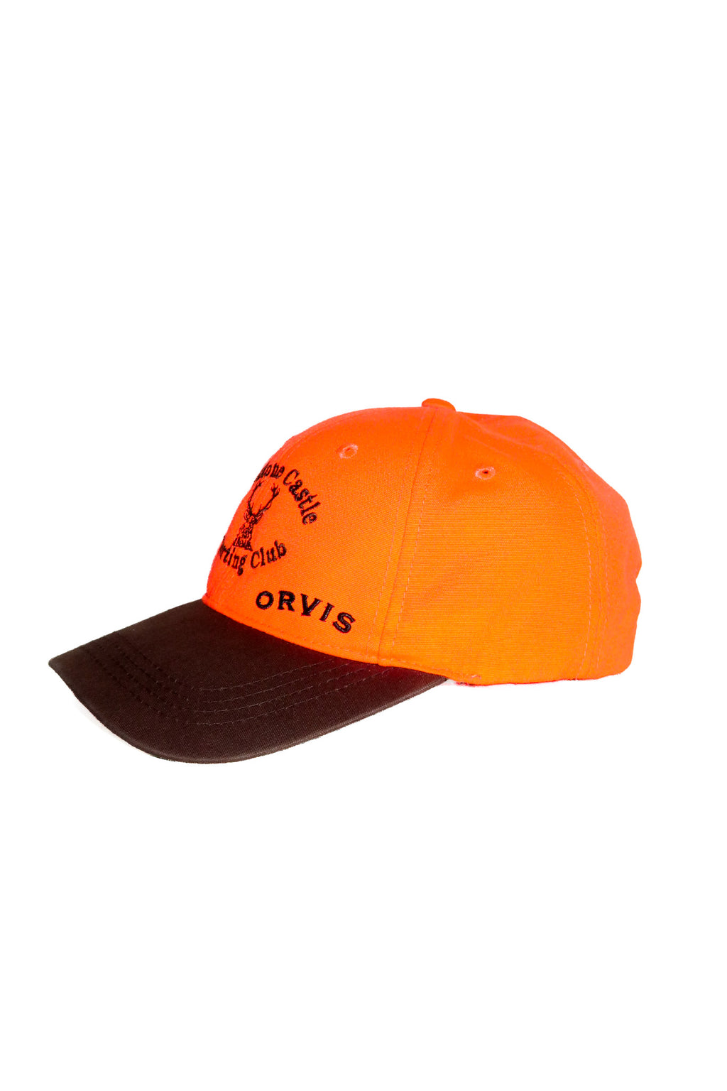 2000’s orvis greystone castle sporting club hunting cap orange & black.