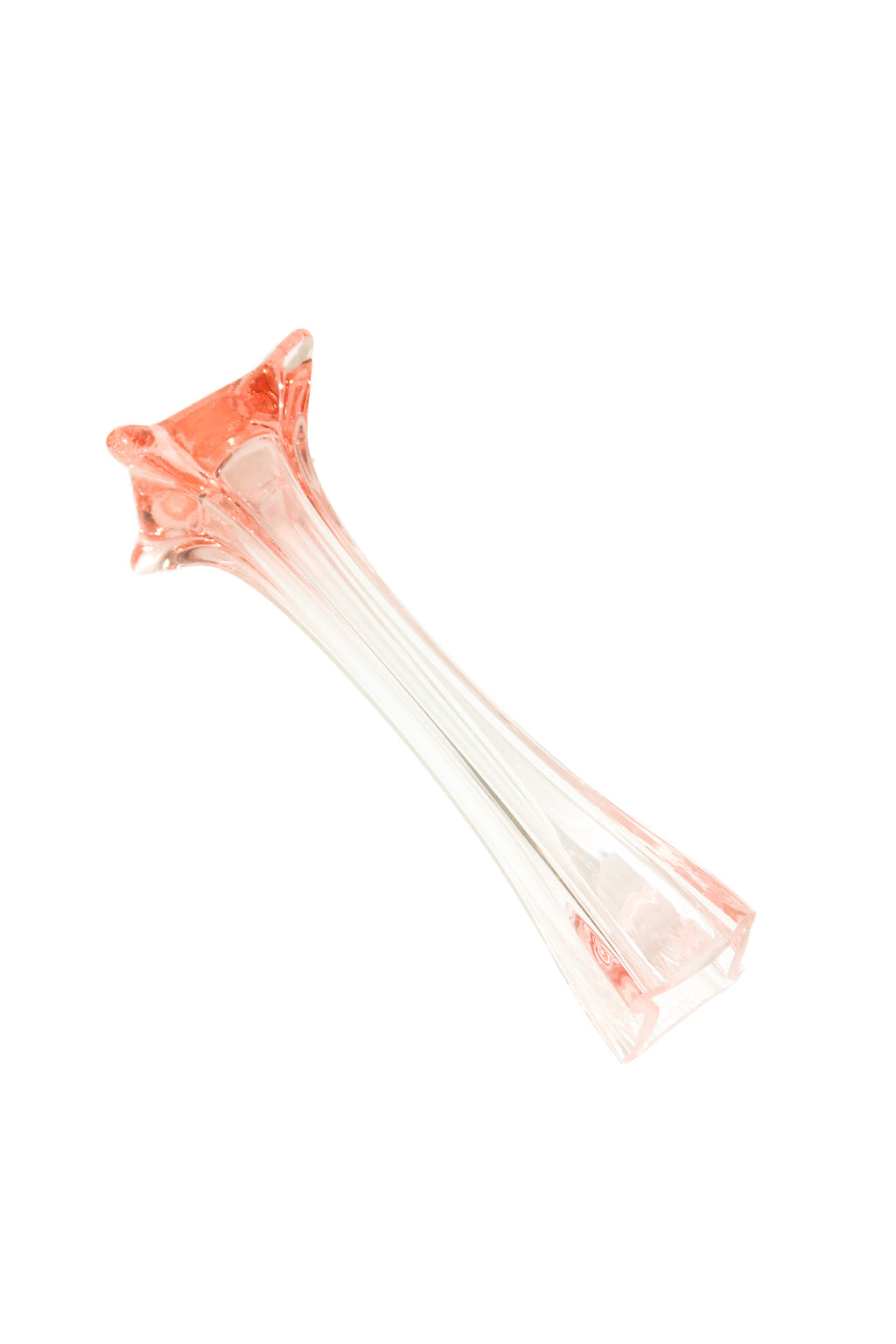 1960’s italian art glass fluted bud vase pink.