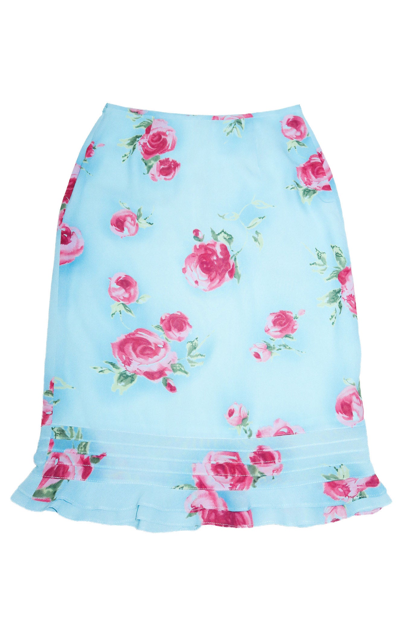 1990's events australia floral midi skirt blue.