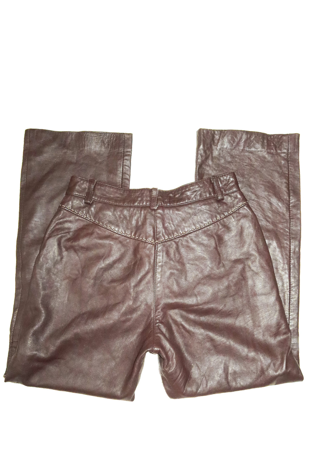 1990’s principles petite leather straight leg pants chocolate brown.