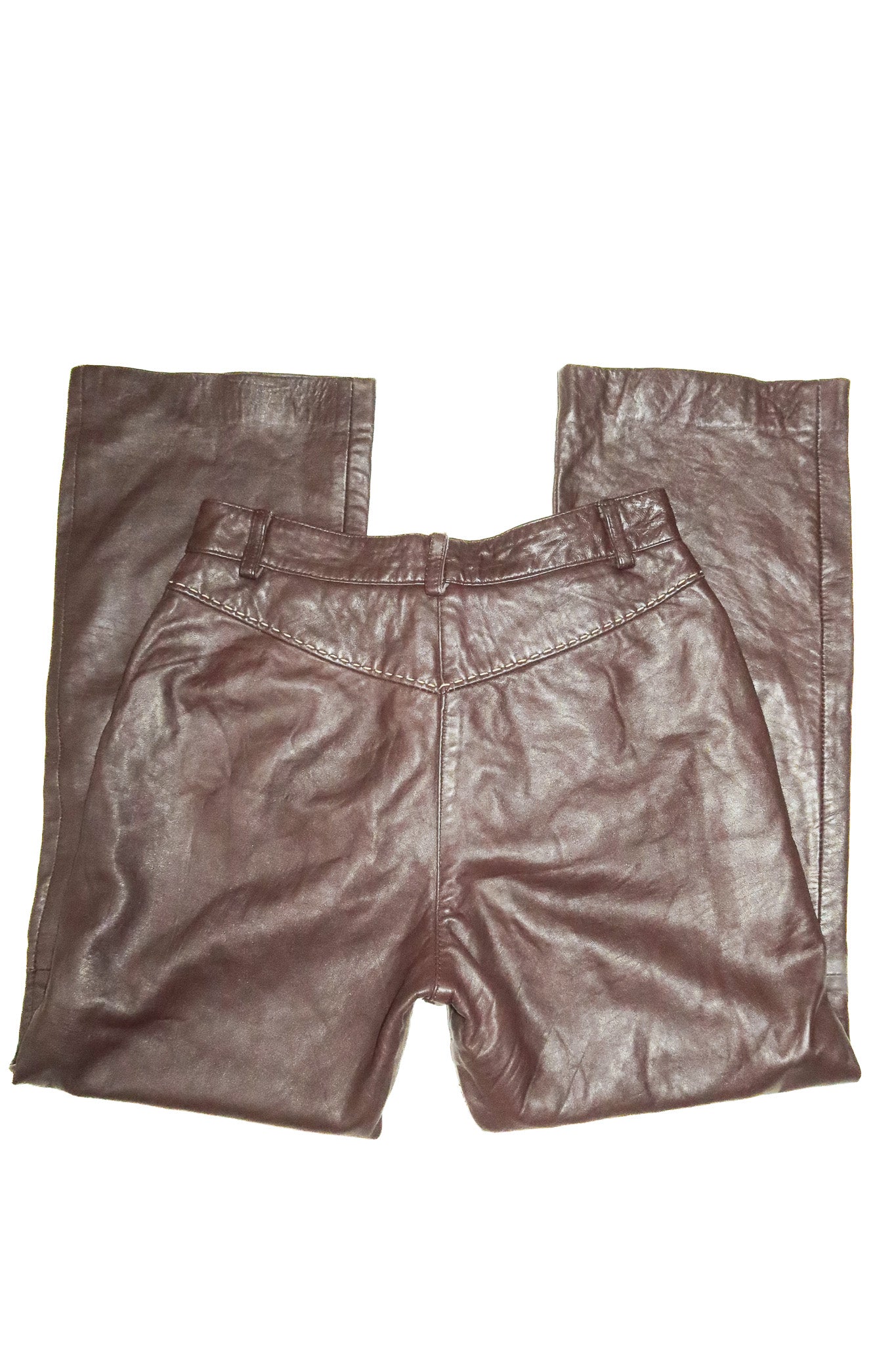 1990’s principles petite leather straight leg pants chocolate brown.