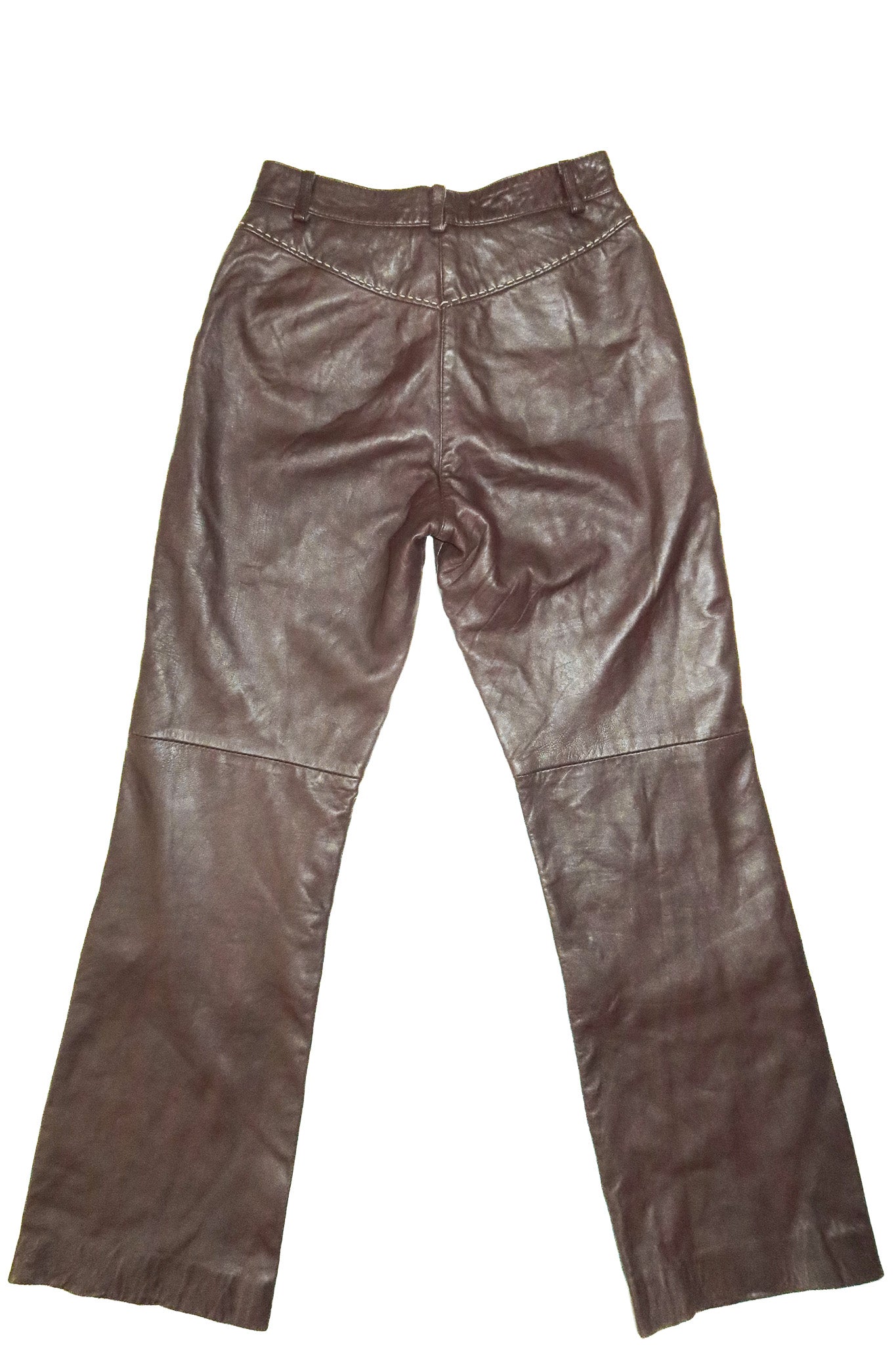1990’s principles petite leather straight leg pants chocolate brown.