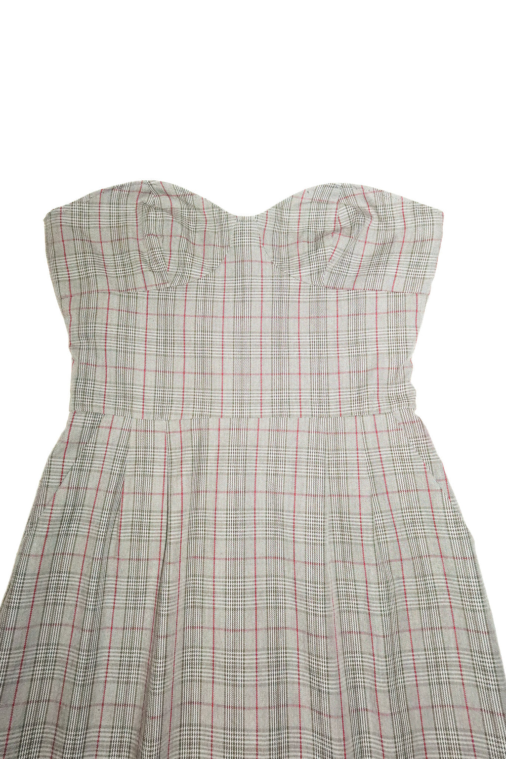2000’s alannah hill strapless plaid bustier midi dress grey.