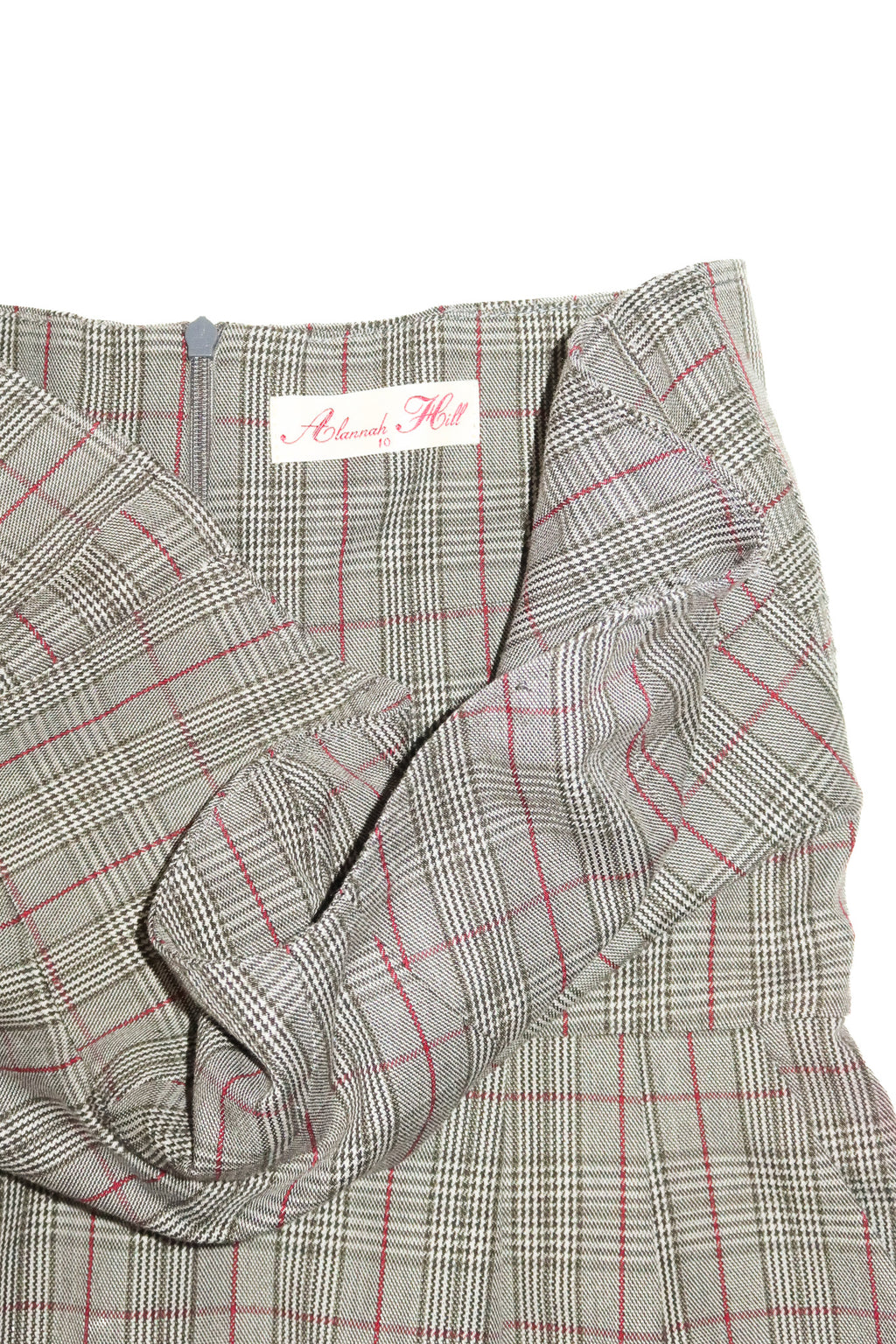 2000’s alannah hill strapless plaid bustier midi dress grey.