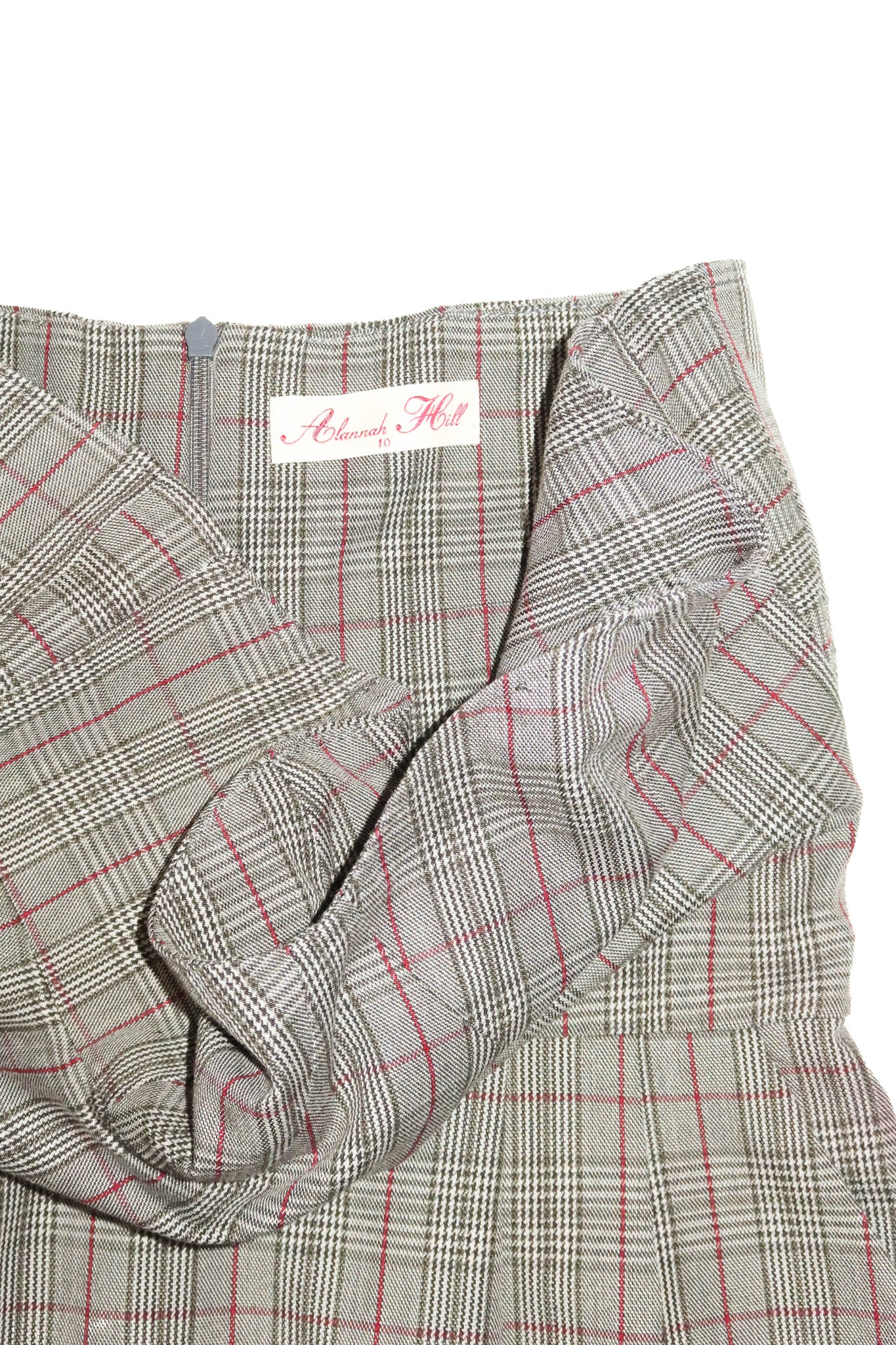 2000’s alannah hill strapless plaid bustier midi dress grey.