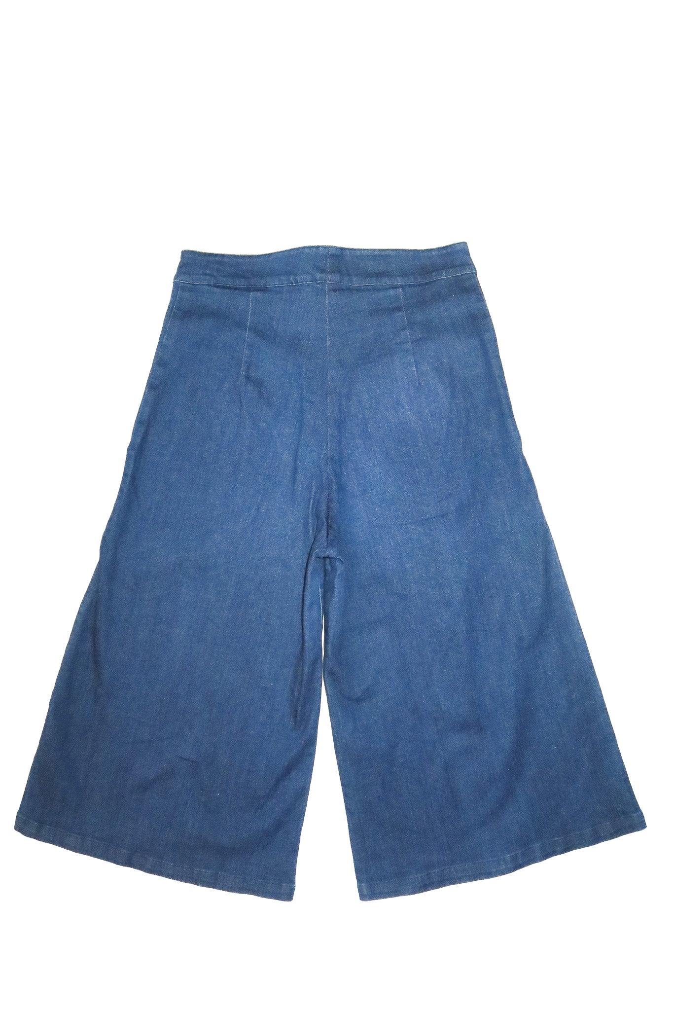 hey jude designs high waisted denim culottes indigo.