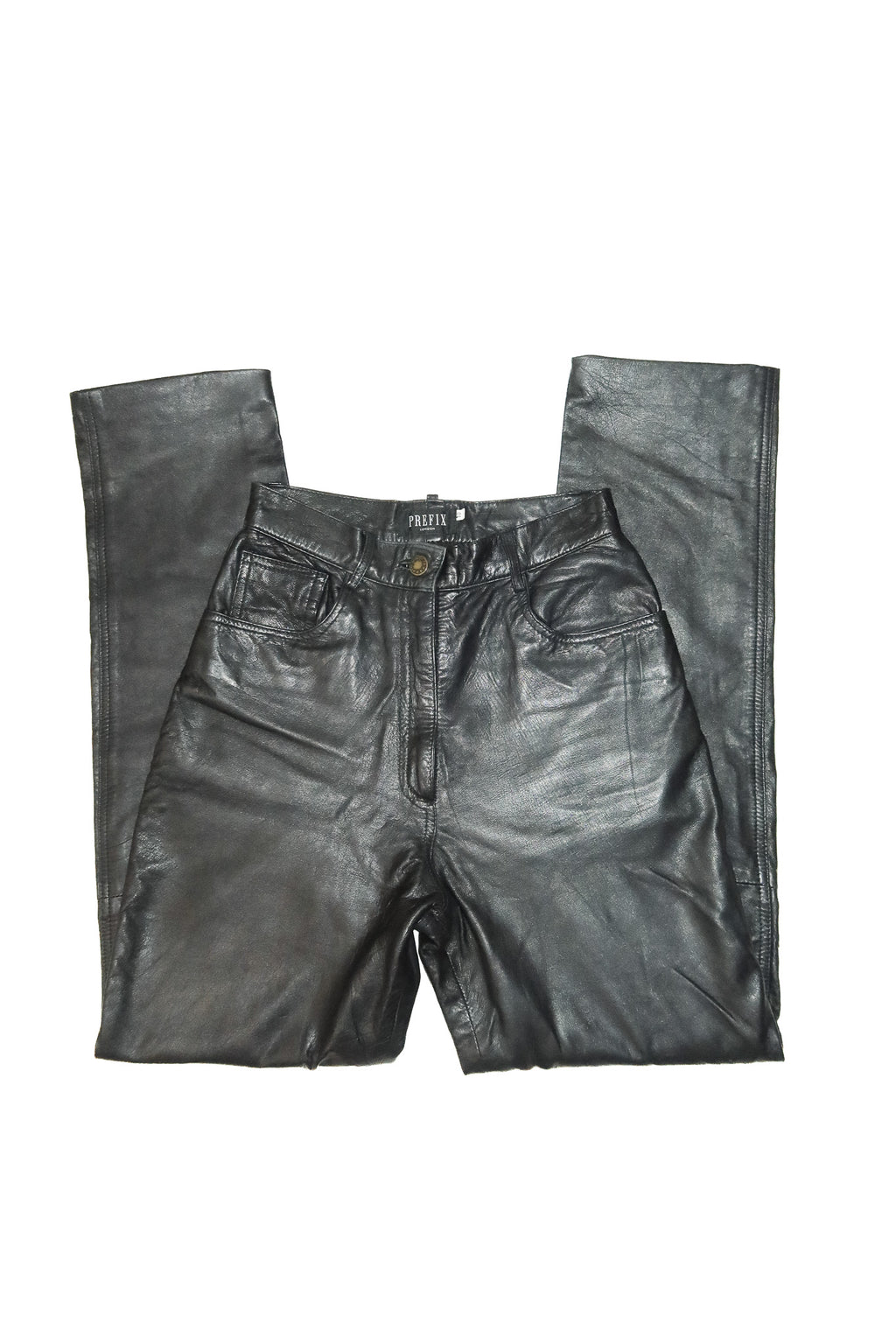 1990’s prefix london leather high waisted pants black.