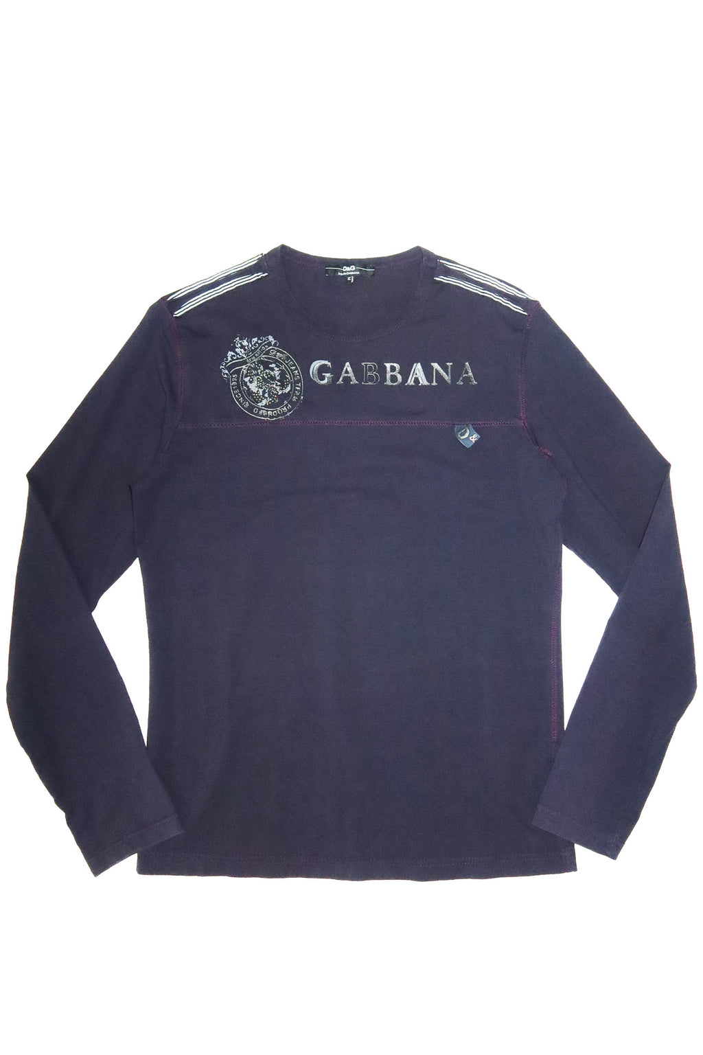 2000’s d&g dolce & gabbana beachwear graphic long sleeve t-shirt navy.