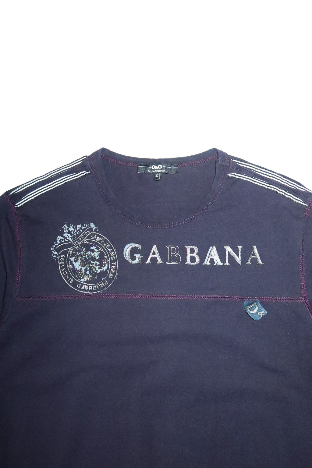 2000’s d&g dolce & gabbana beachwear graphic long sleeve t-shirt navy.