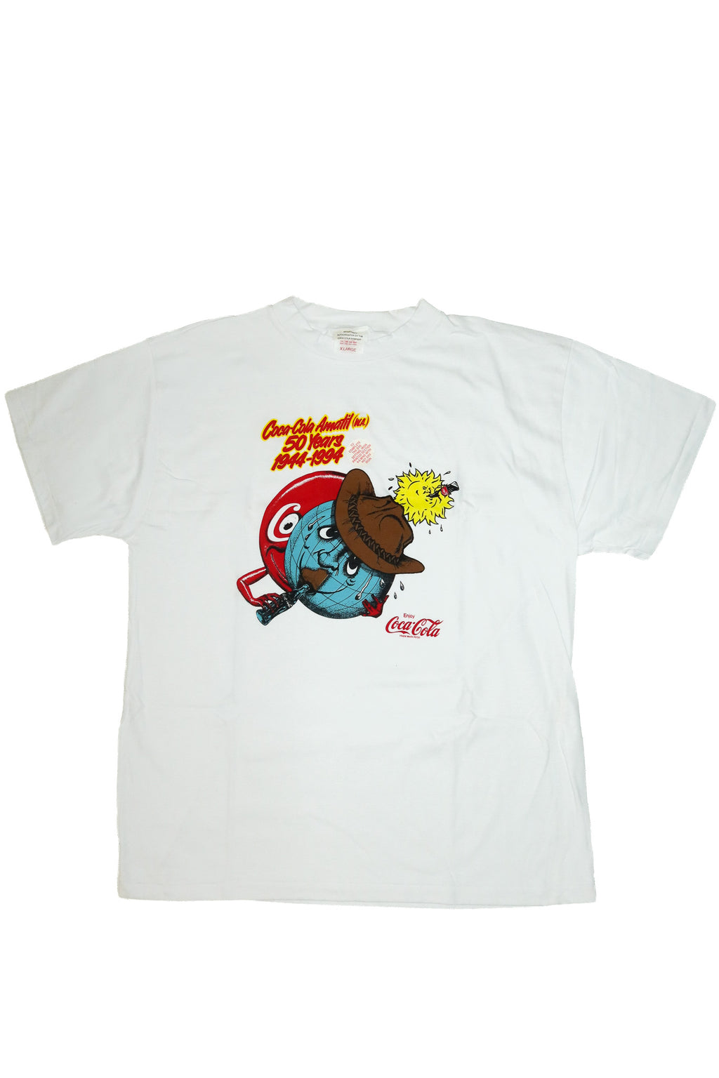 1994 coca-cola amatil 50 years promotional t-shirt white.