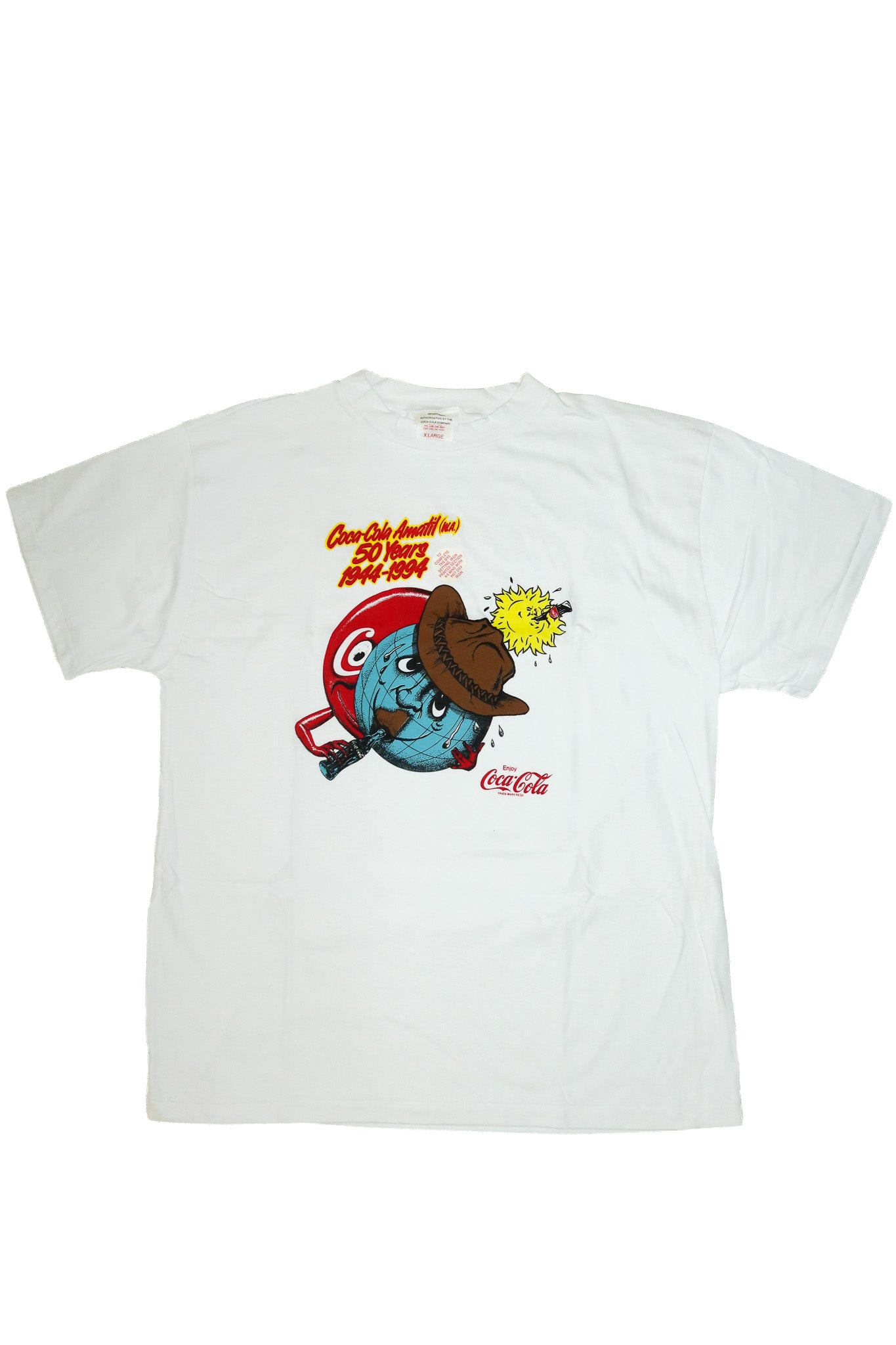 1994 coca-cola amatil 50 years promotional t-shirt white.