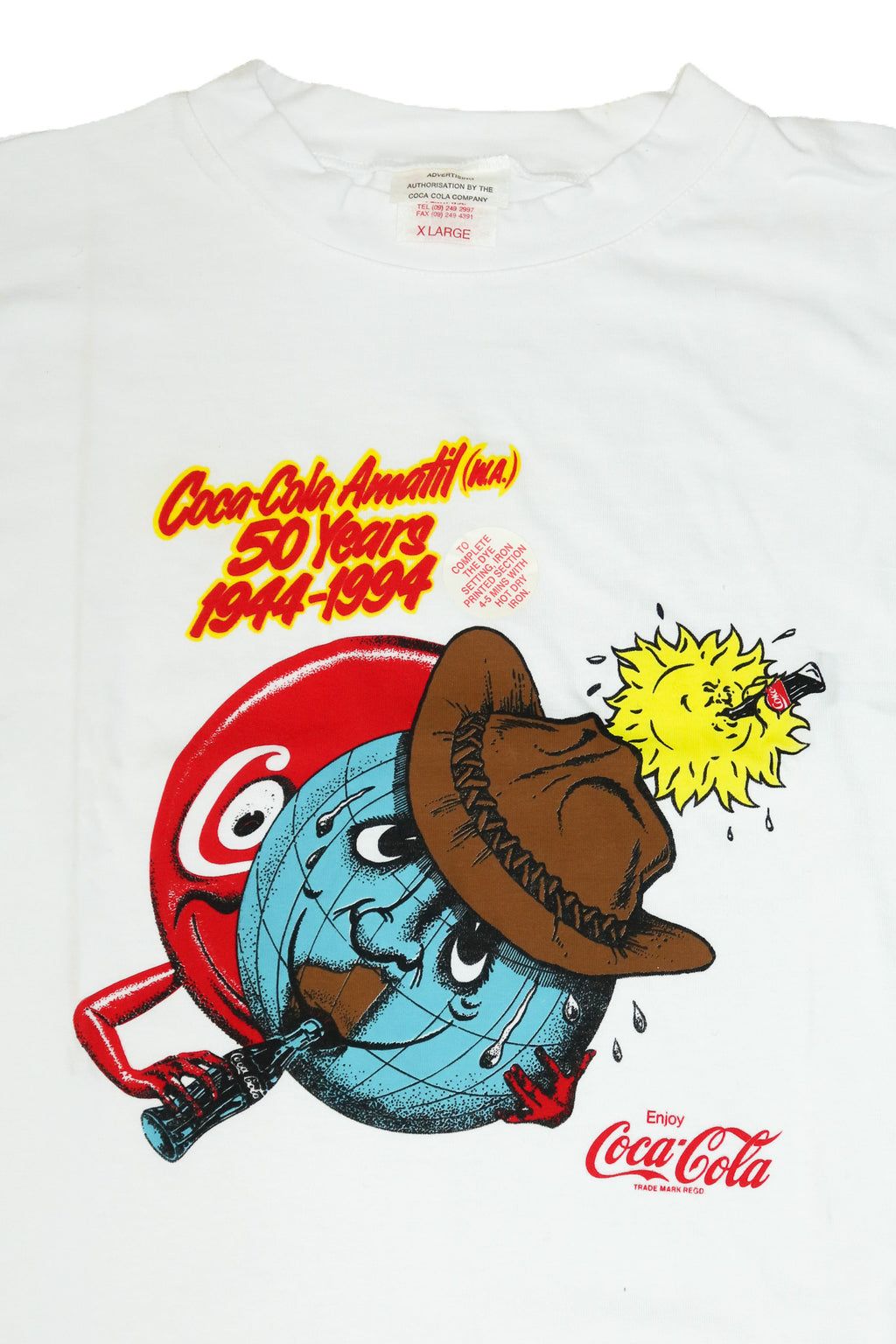 1994 coca-cola amatil 50 years promotional t-shirt white.