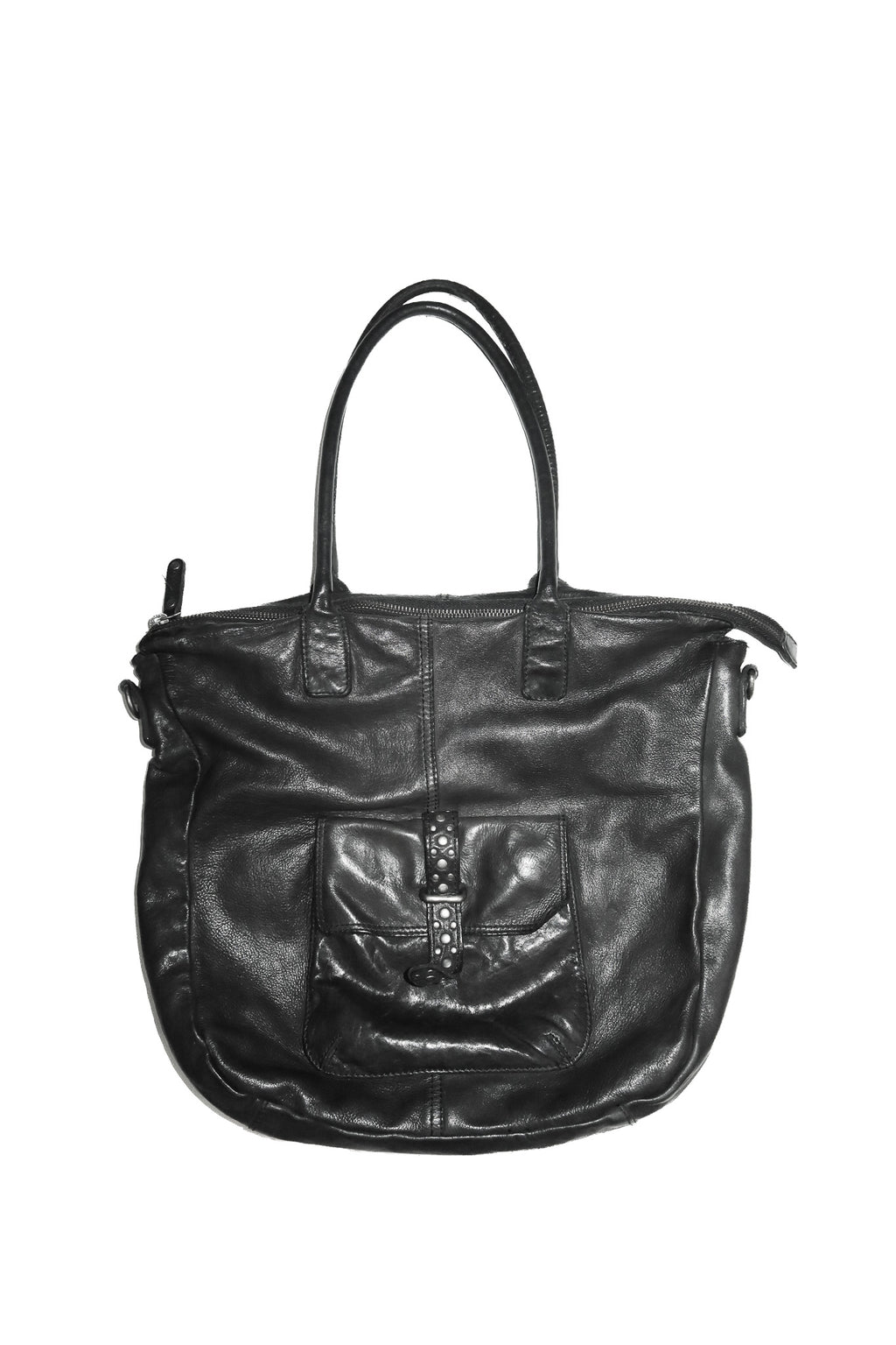 2000’s studded leather tote bag black.