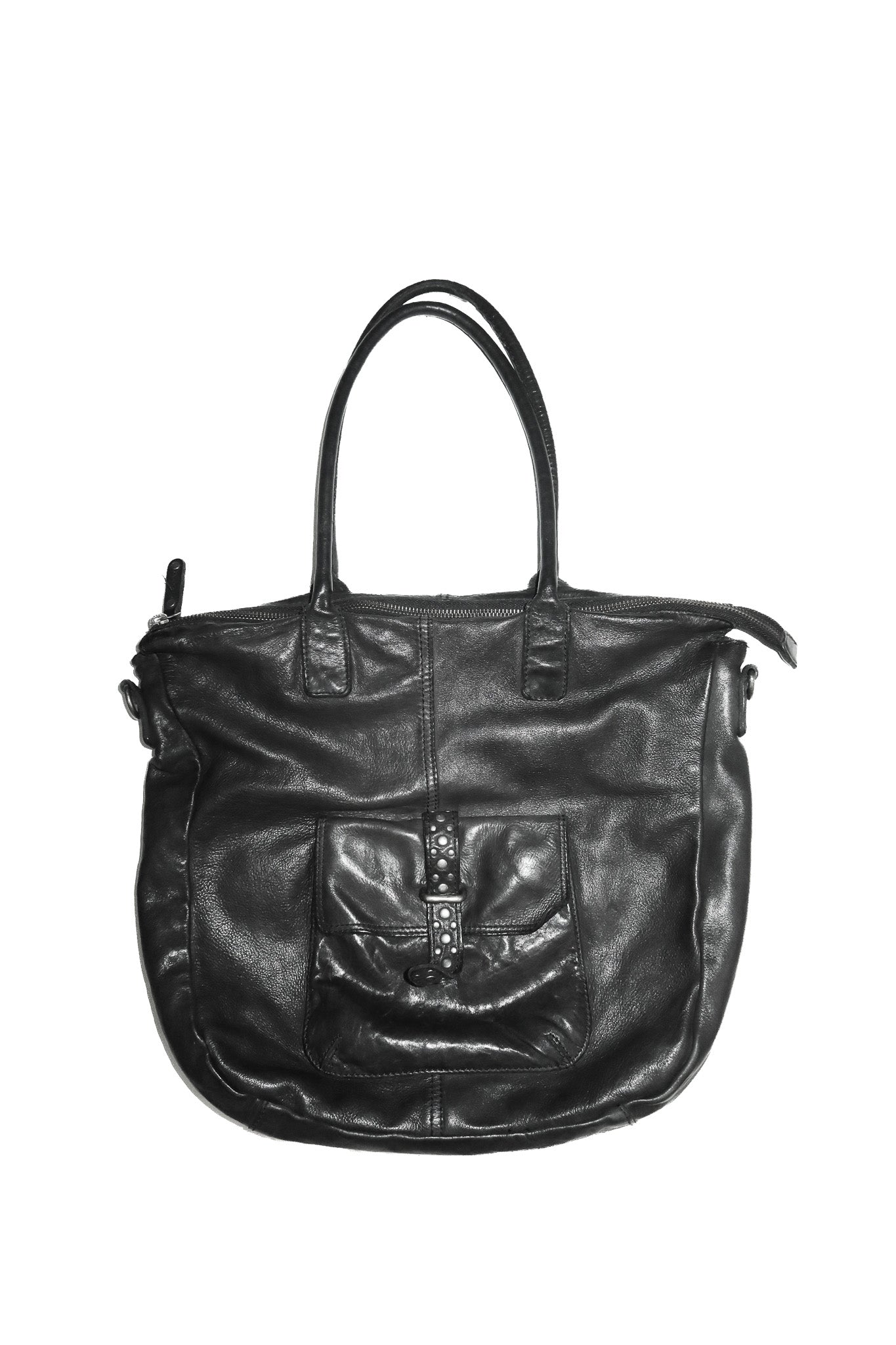 2000’s studded leather tote bag black.