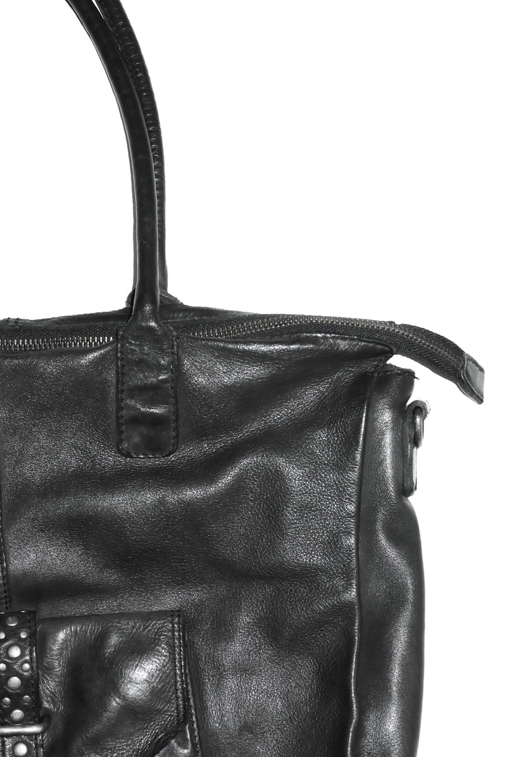 2000’s studded leather tote bag black.