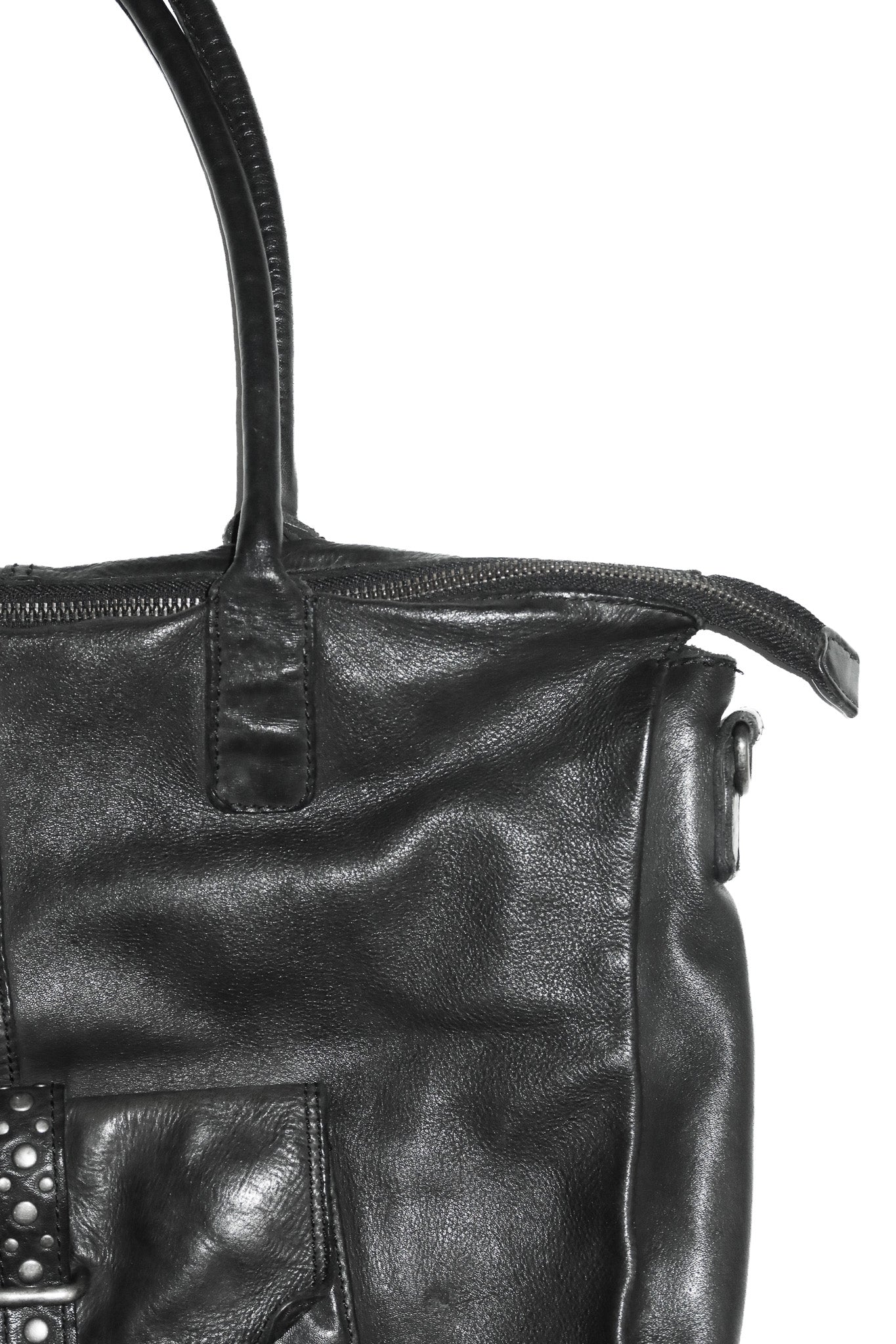 2000’s studded leather tote bag black.
