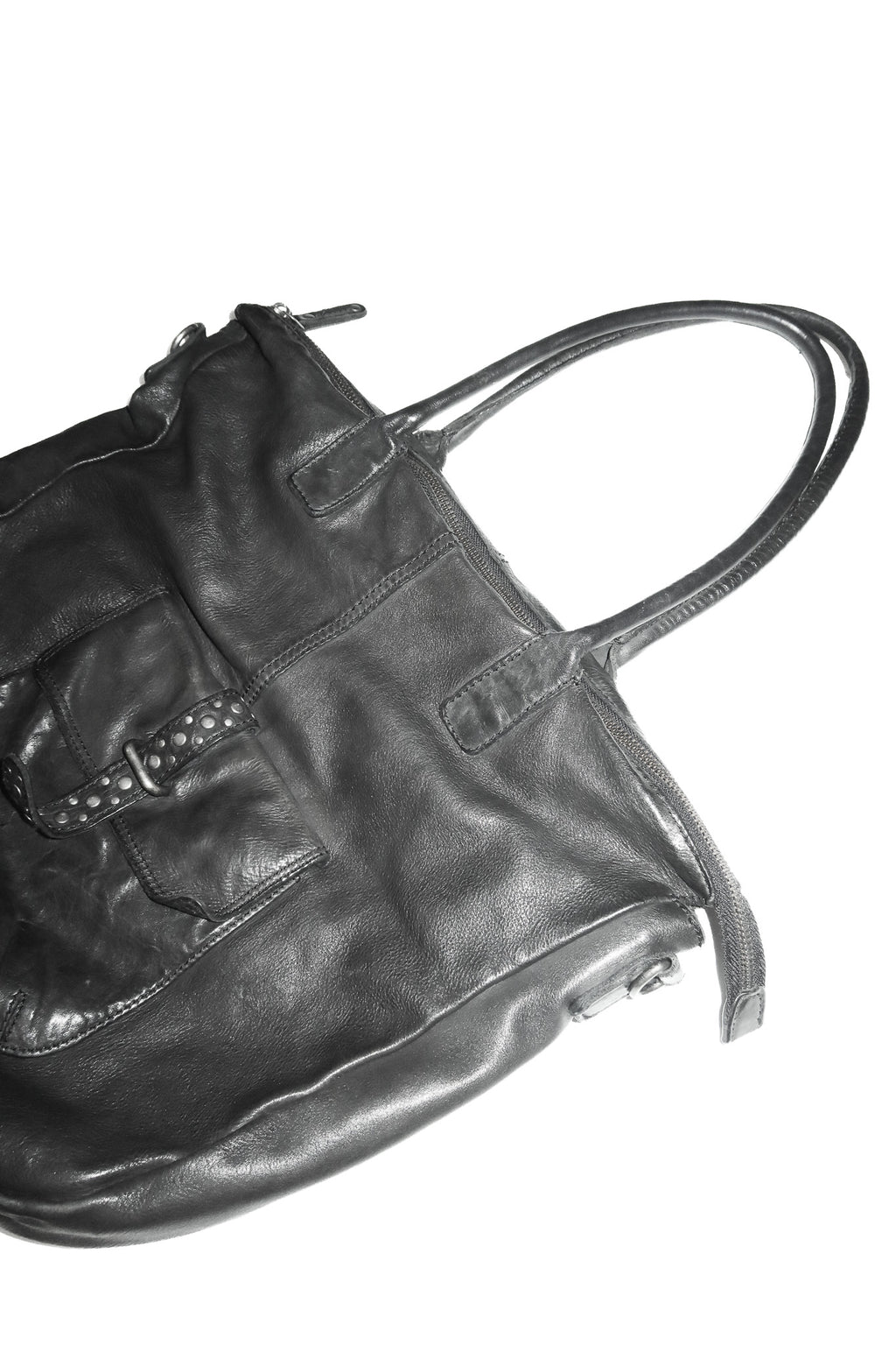 2000’s studded leather tote bag black.