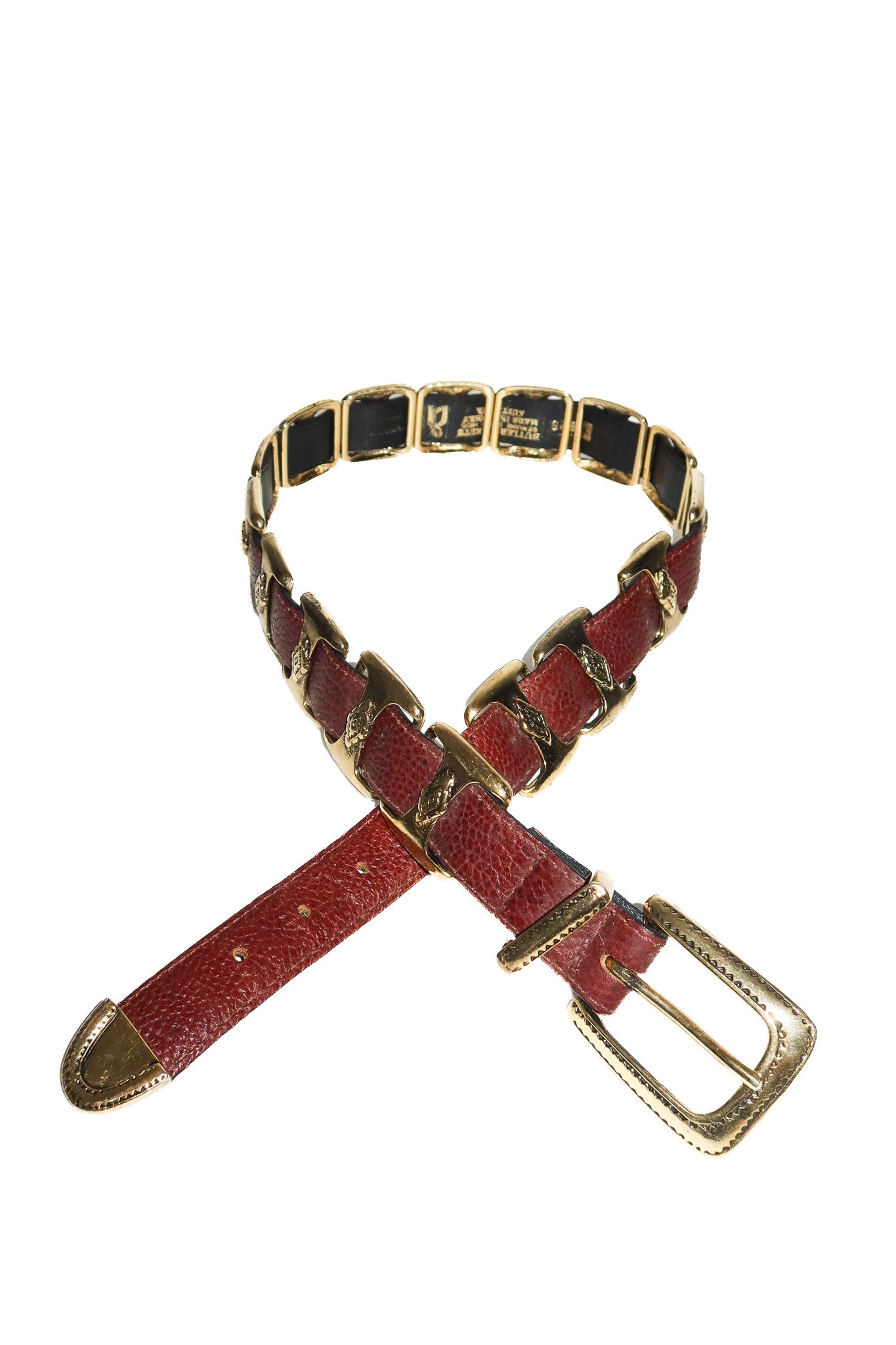 1990’s butlers belts equestrian steer hide leather belt brown.