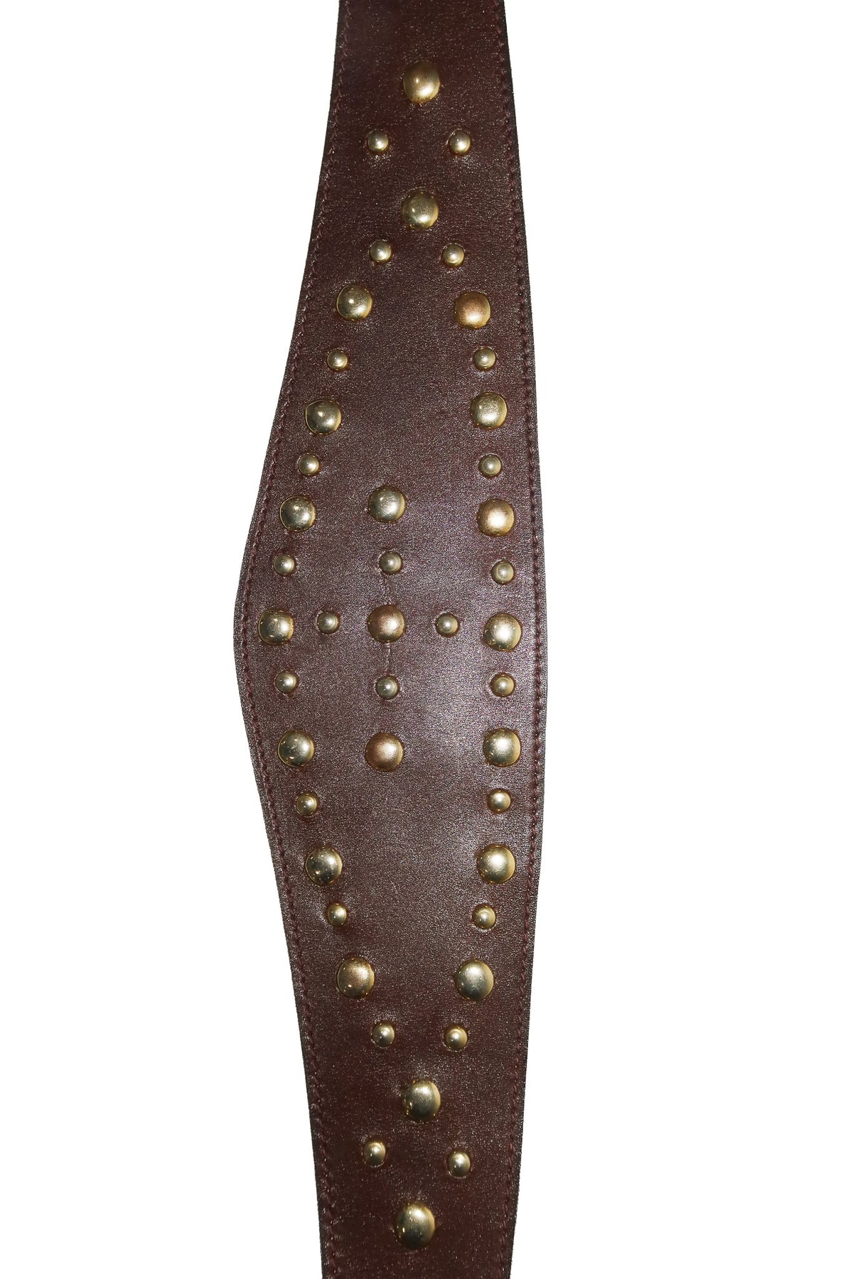 1990’s western studded leather tapered belt brown.