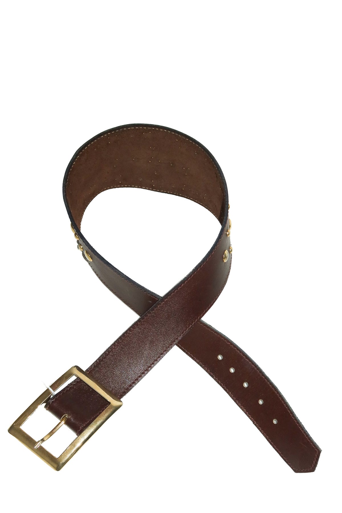 1990’s western studded leather tapered belt brown.