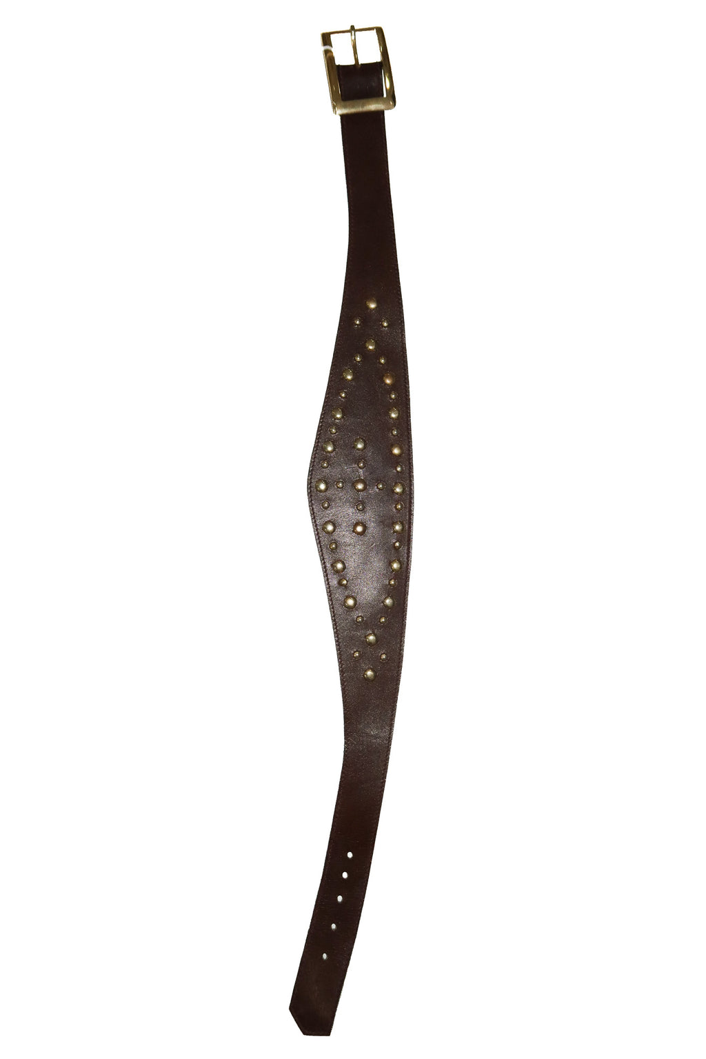 1990’s western studded leather tapered belt brown.