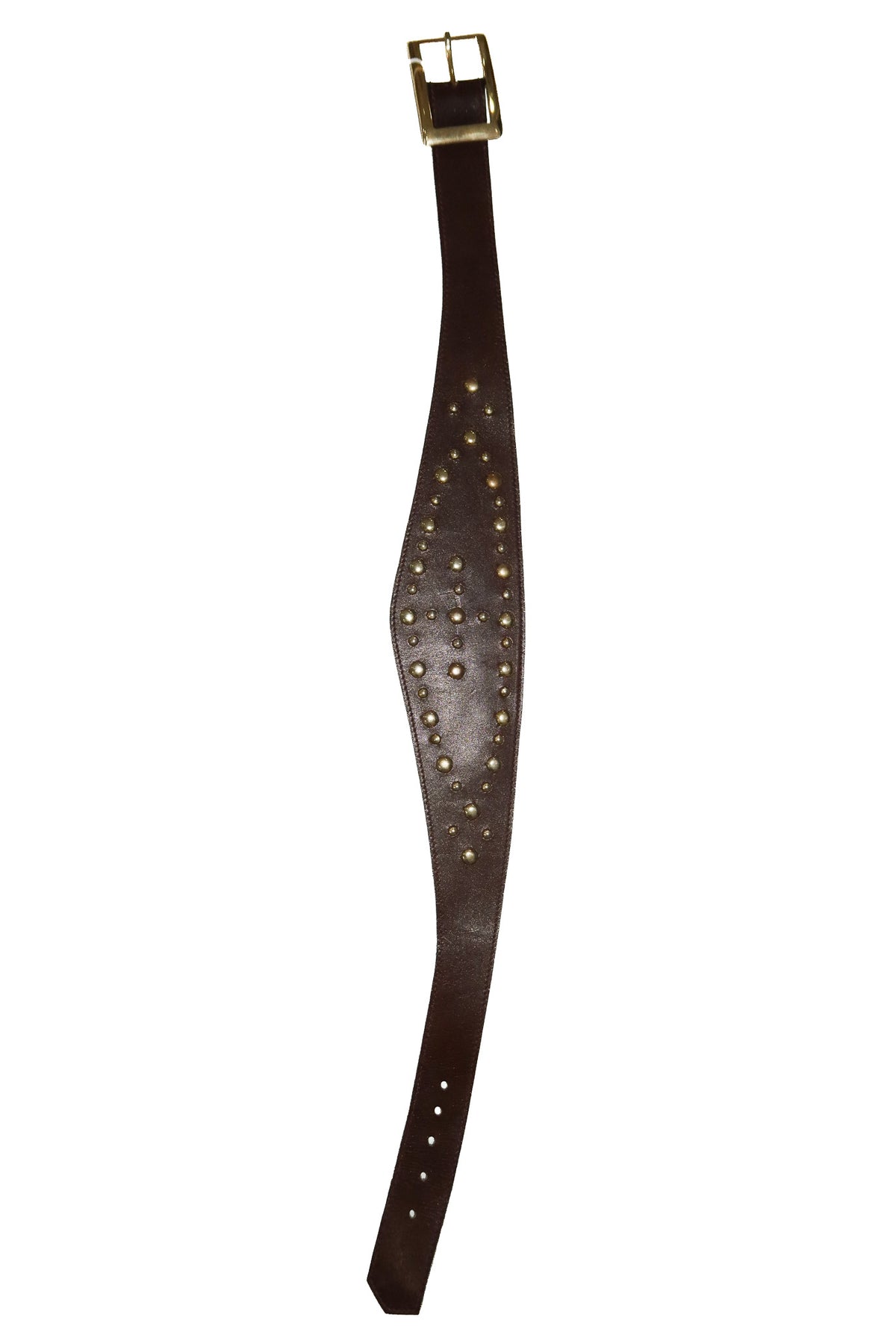 1990’s western studded leather tapered belt brown.