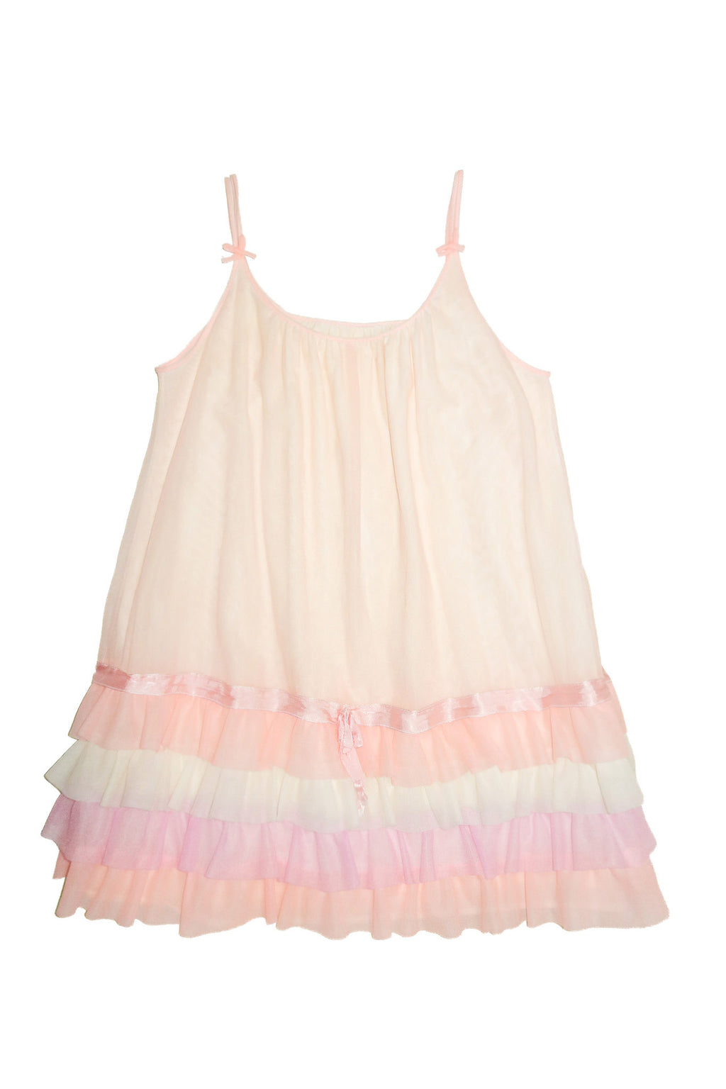 1980's sheer nylon ruffle camisole
 pink.
