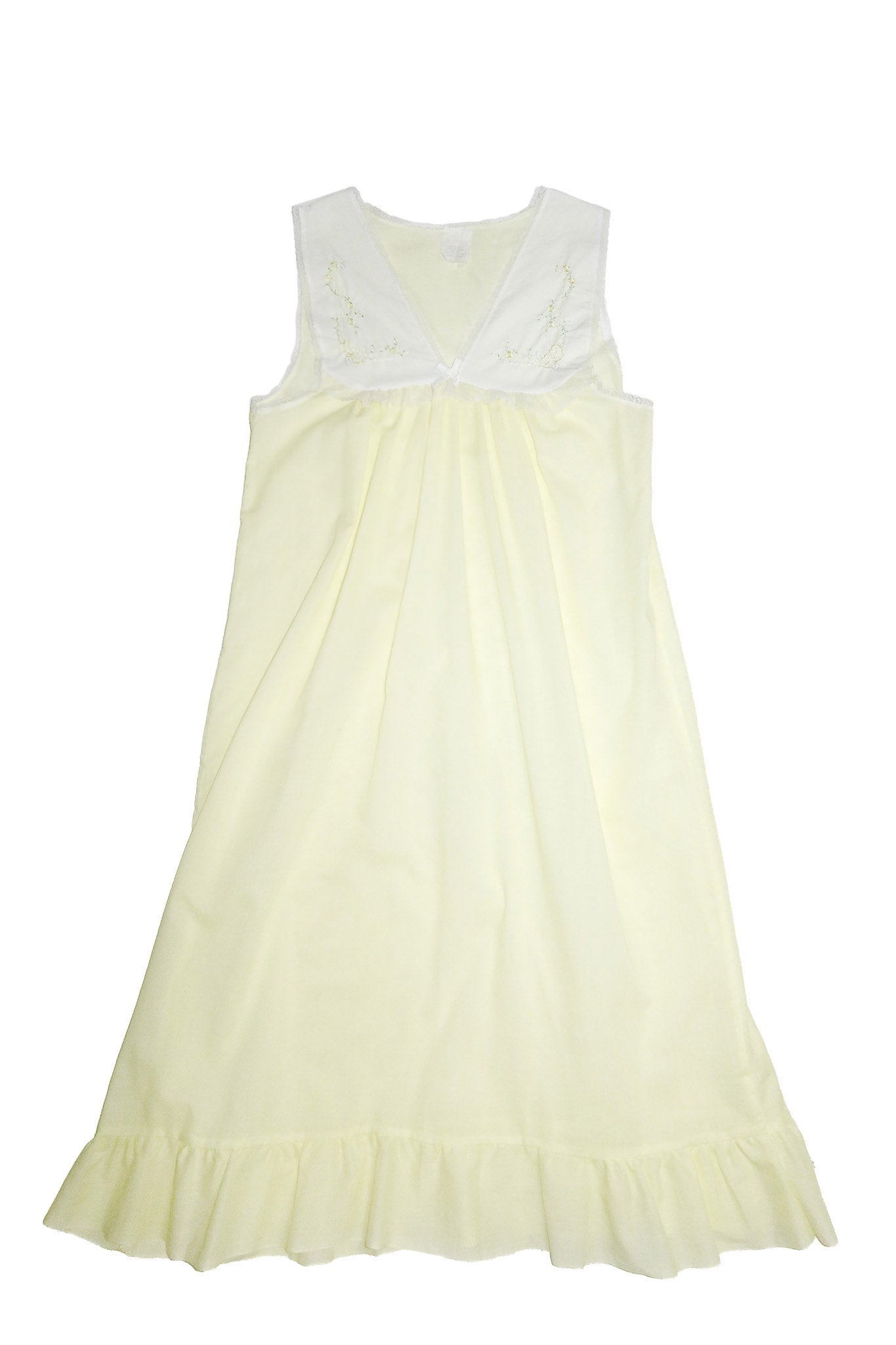 1980's judith embroidered nightgown yellow/white.