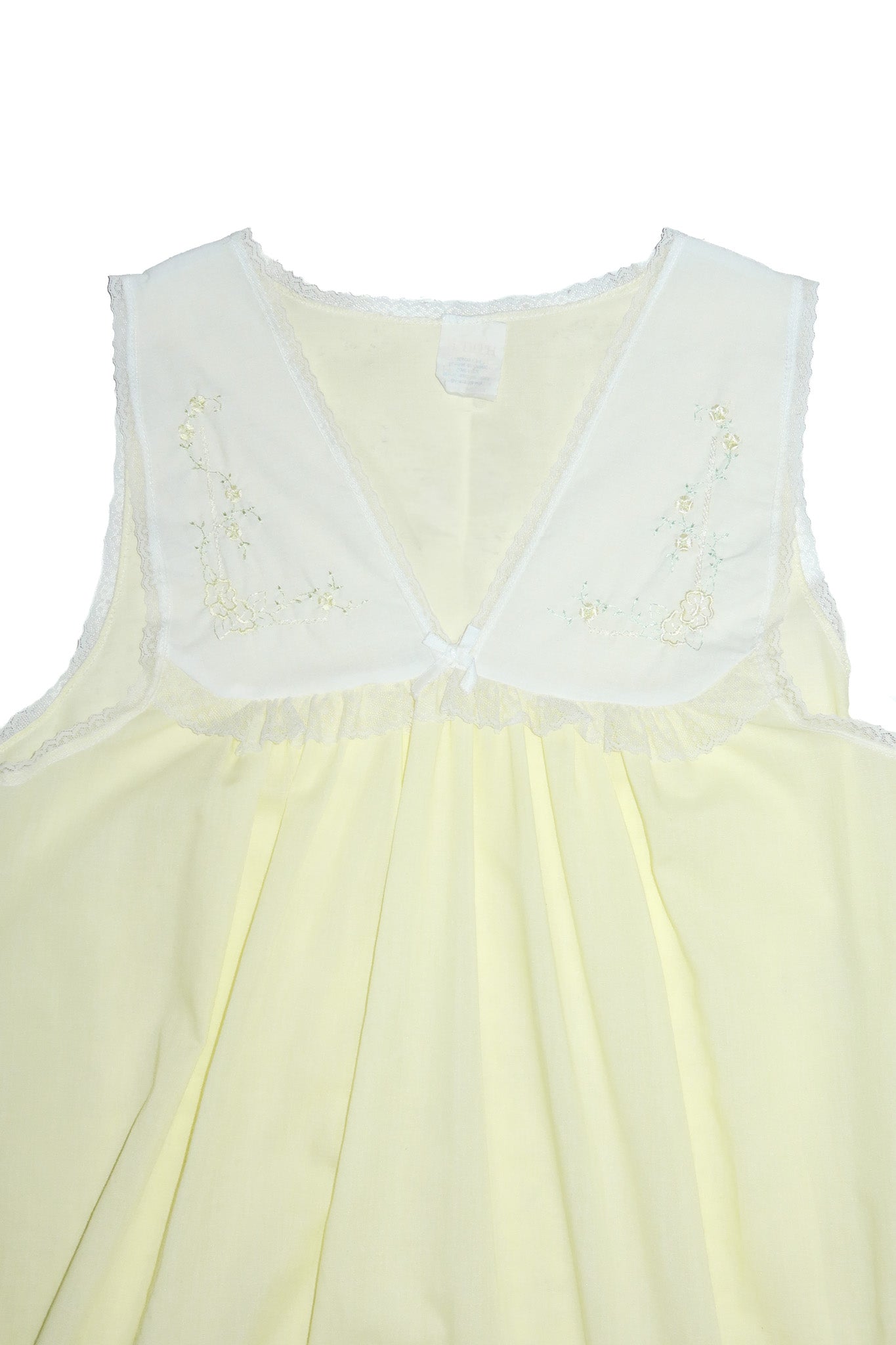 1980's judith embroidered nightgown yellow/white.