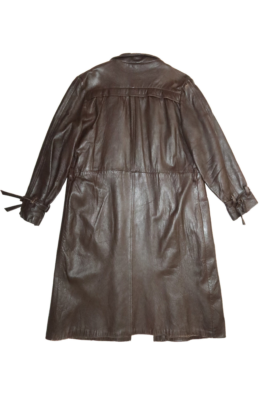 1980’s taube collection leather trench coat brown.