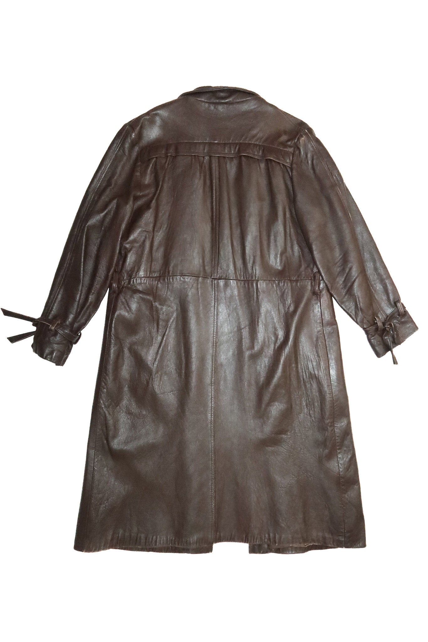 1980’s taube collection leather trench coat brown.