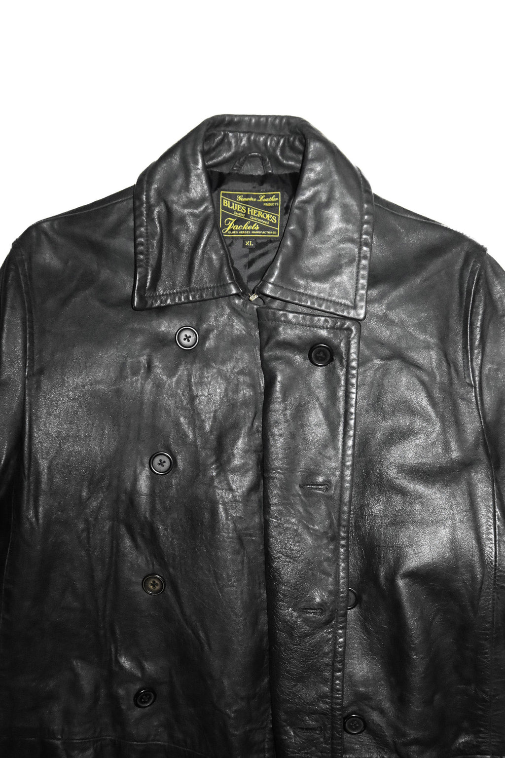 1990’s blues heroes leather trench coat black.