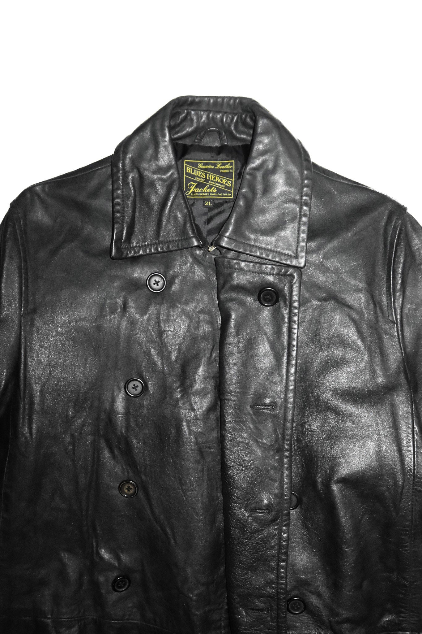 1990’s blues heroes leather trench coat black.