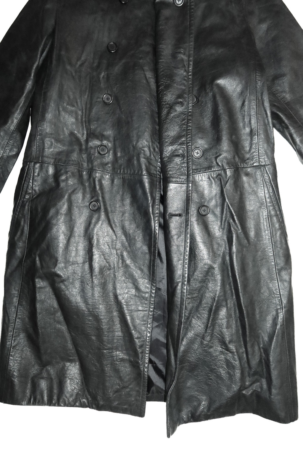 1990’s blues heroes leather trench coat black.