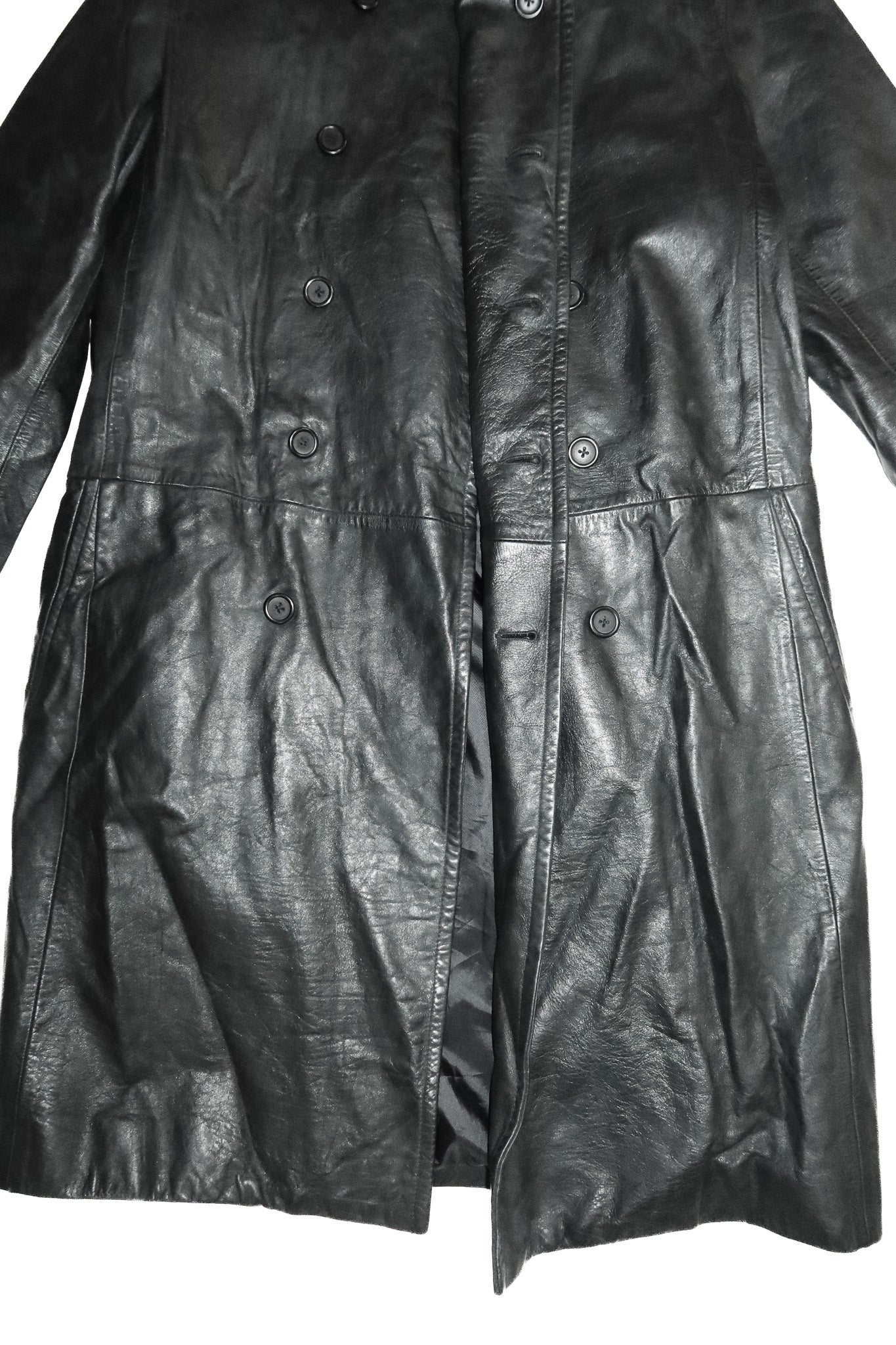 1990’s blues heroes leather trench coat black.