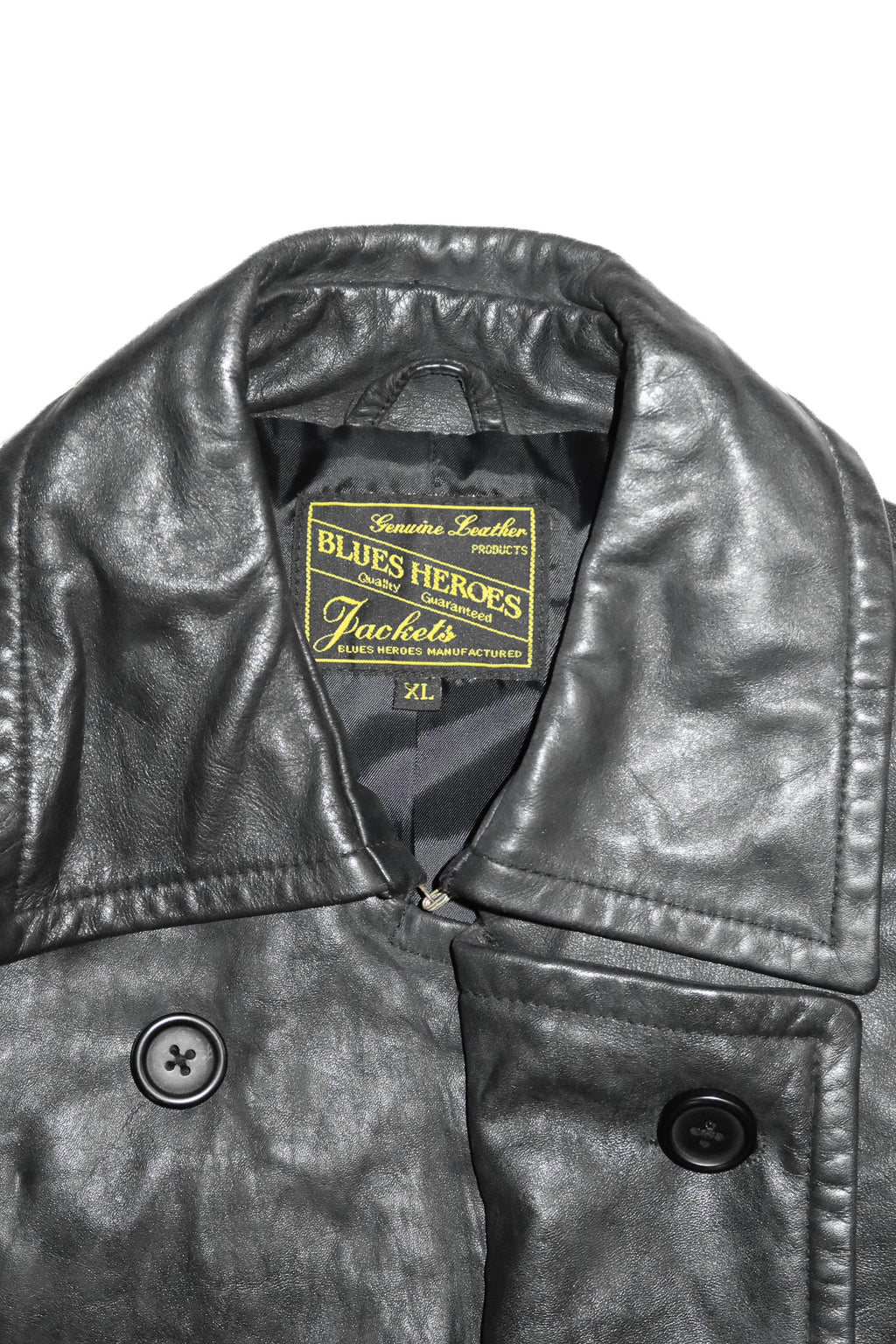 1990’s blues heroes leather trench coat black.